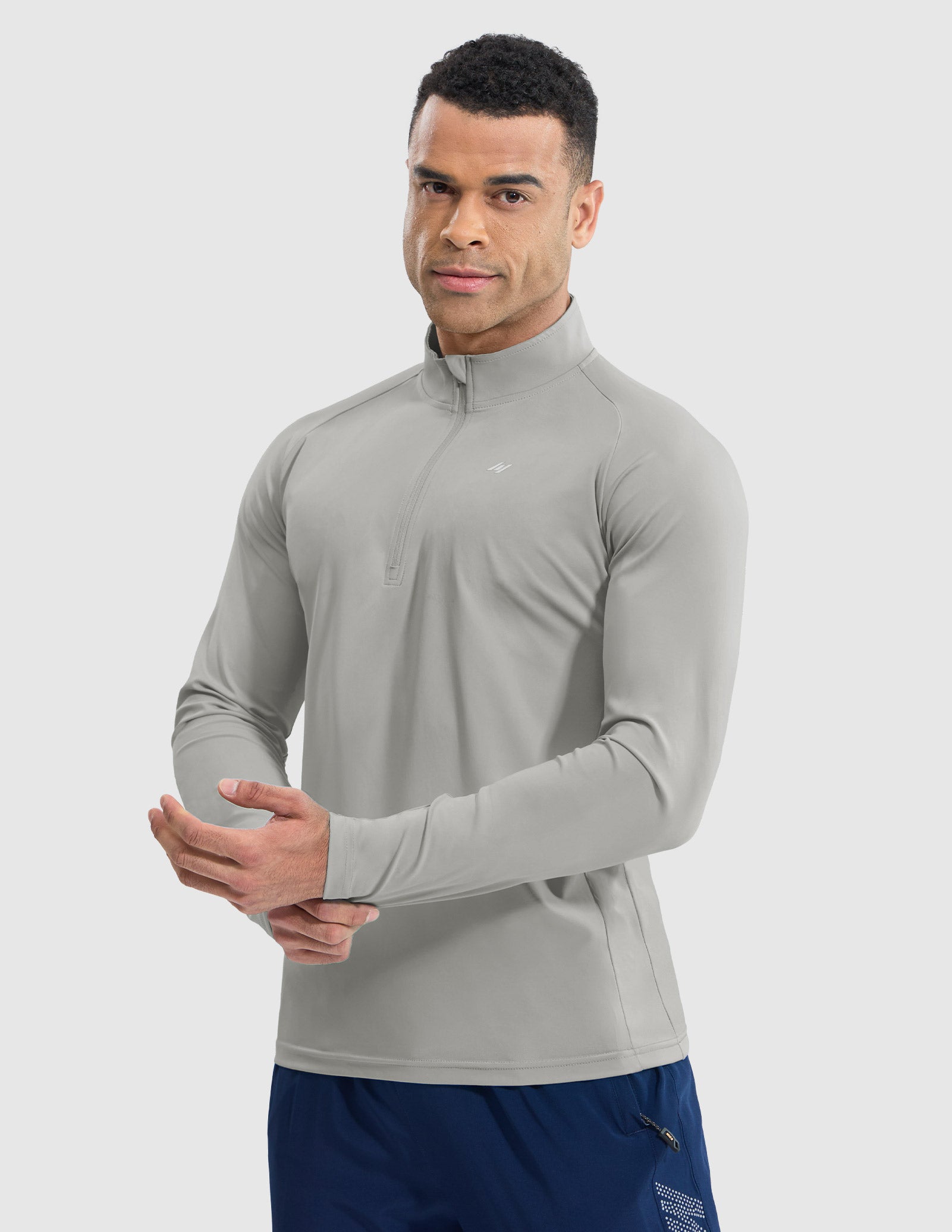 MIER Lightweight Quarter Zip Running Shirt, Breathable and Sun Protection Men's T-Shirts