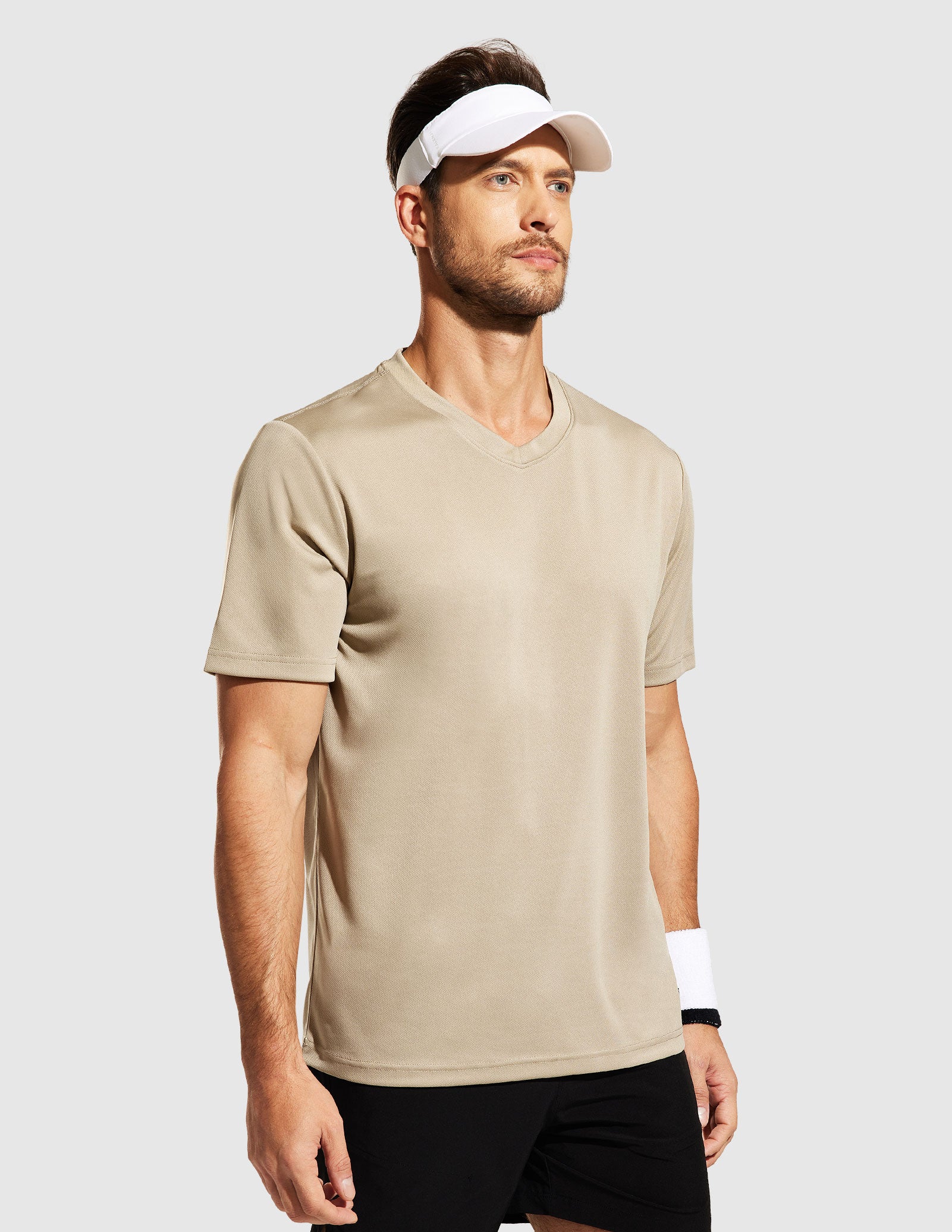 Camisetas deportivas de secado rápido para hombre Camisetas de entrenamiento con cuello en V