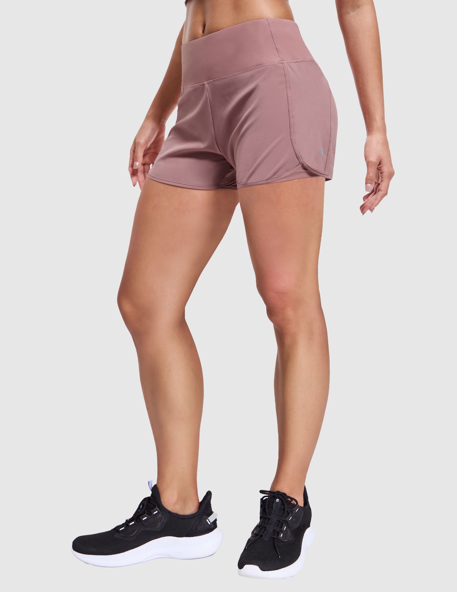 MIER Women's 2 in 1 Running Shorts with Liner and Zipper Pocket 3 Inch Women Shorts