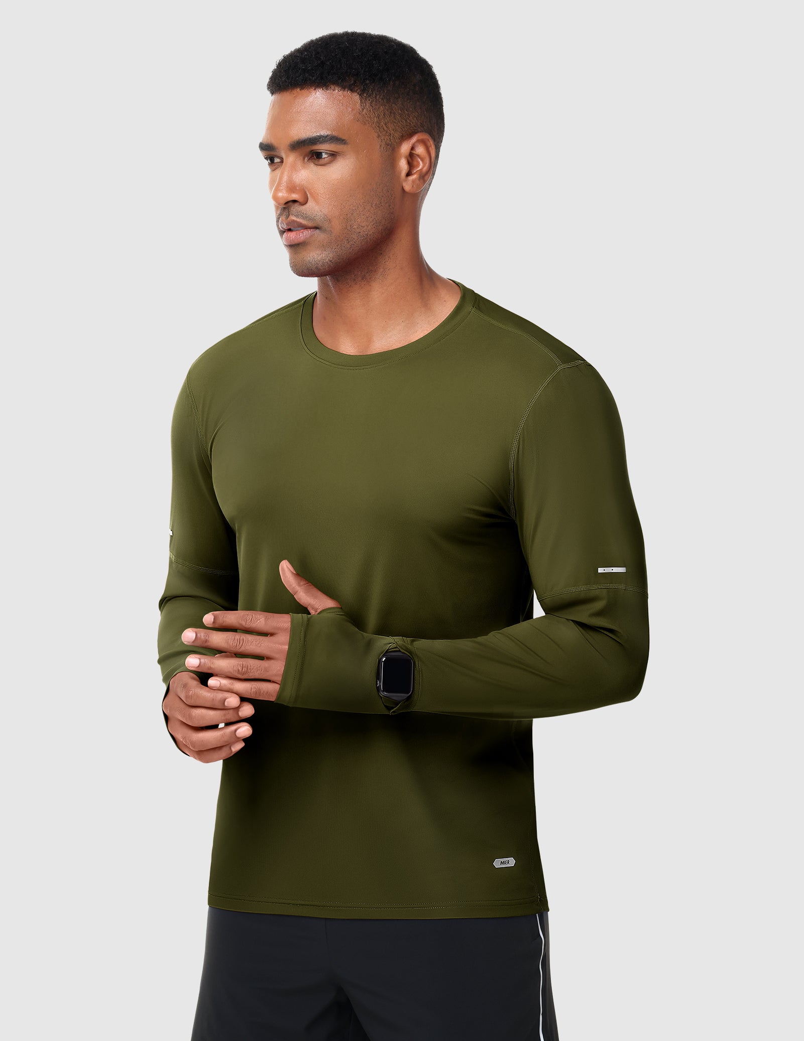 MIER Men’s Long Sleeve Shirt UPF 50+ Quick Dry UV Protection Tee Men's T-Shirts Army Green / XS