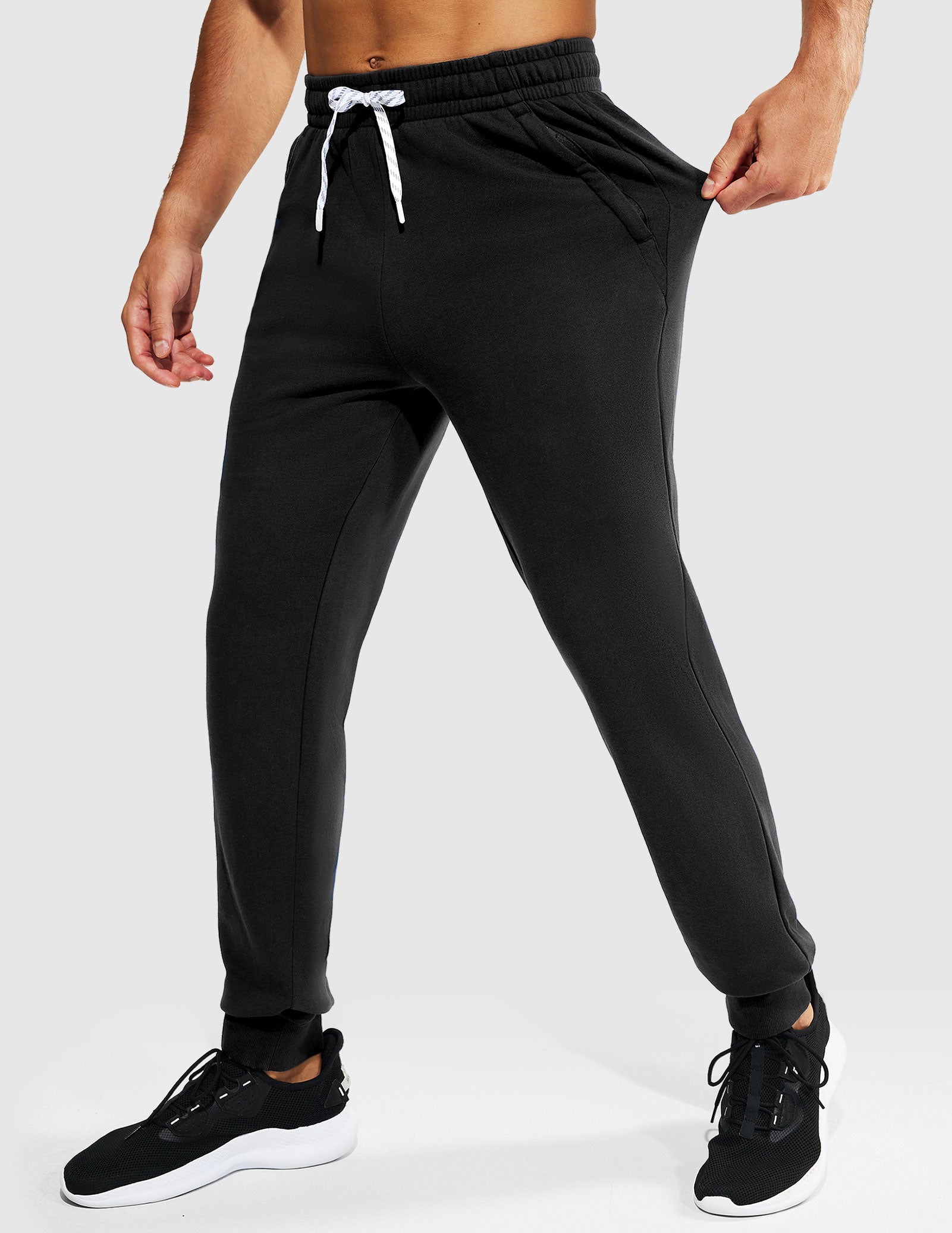 Men's Cotton Joggers Athletic Sweatpants with Pockets