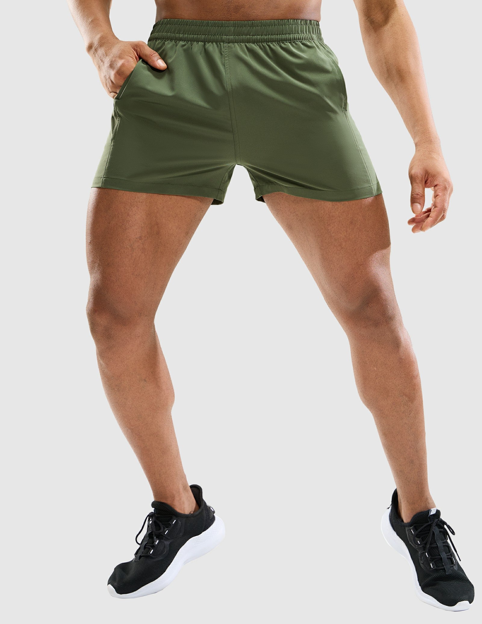MIER Men's 3 Inch Athletic Running Shorts with Brief Liner Men's Shorts