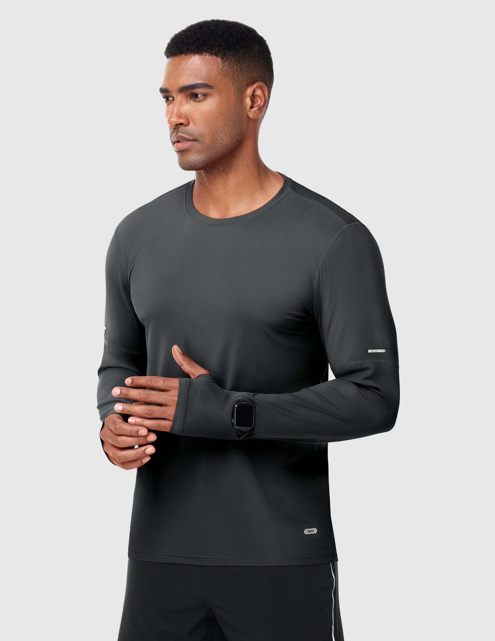 MIER Men’s Long Sleeve Shirt UPF 50+ Quick Dry UV Protection Tee Men's T-Shirts Dark Grey / XS