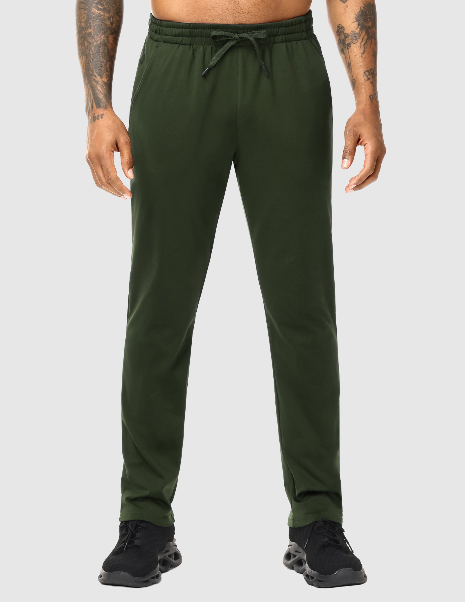 MIER Men's Fleece Lined Athletic Pants with Zipper Pockets | Winter Warm Workout Sweatpants Men's Train Pants