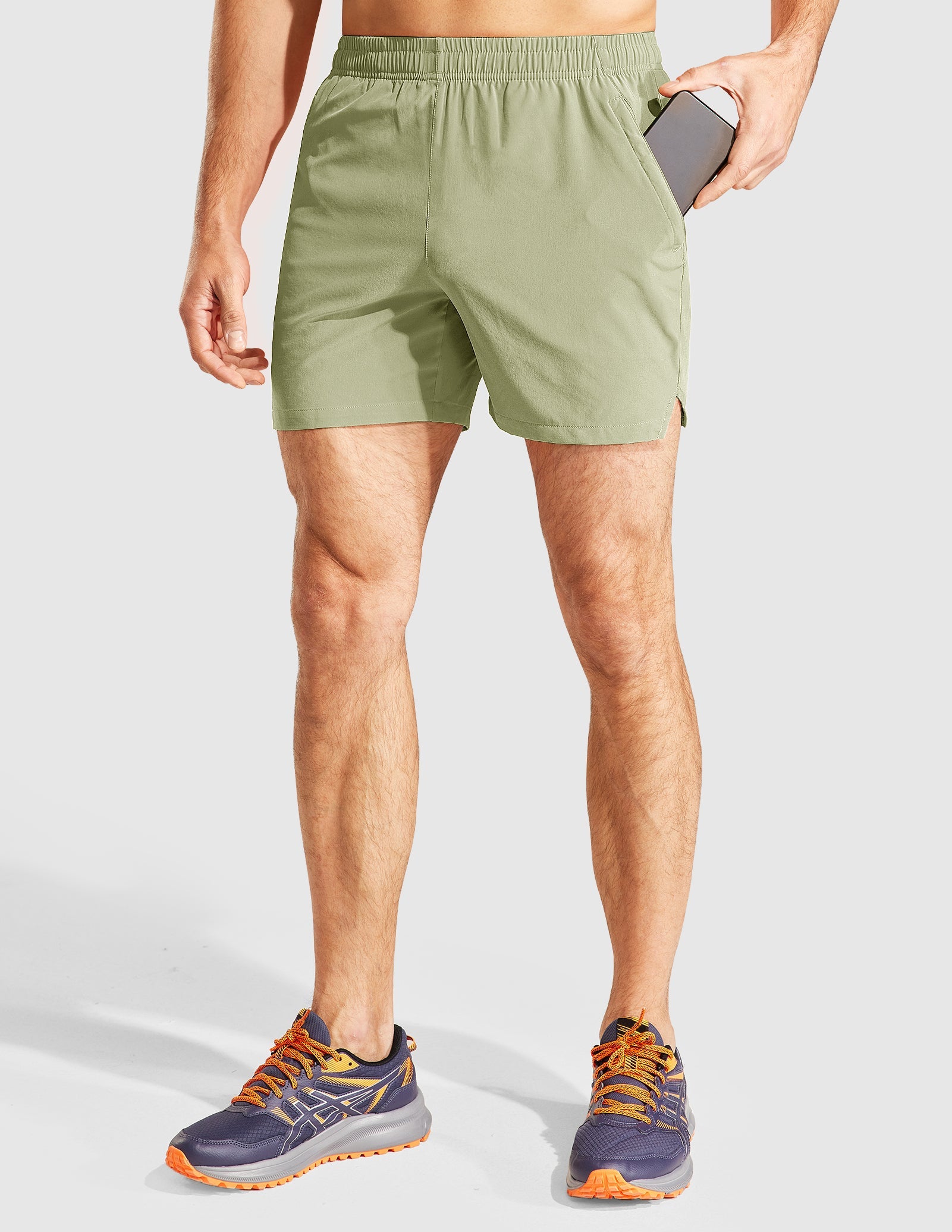 MIER Men‘s 5 Inch Running Shorts with Zipper Pockets Men's Shorts