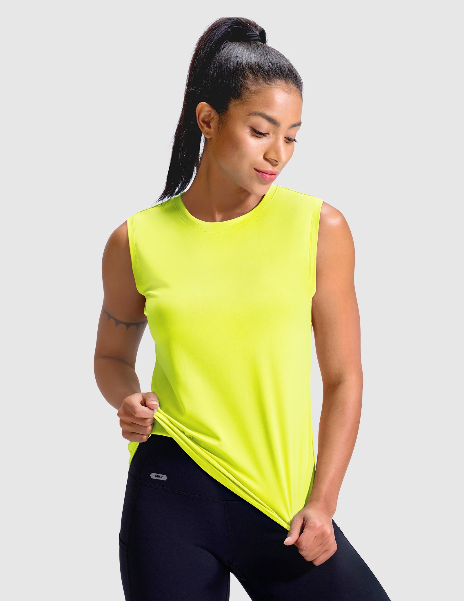 MIER Women’s Sleeveless Athletic Top Dry Fit UPF 50+ Running Workout Tank Women Tank Top