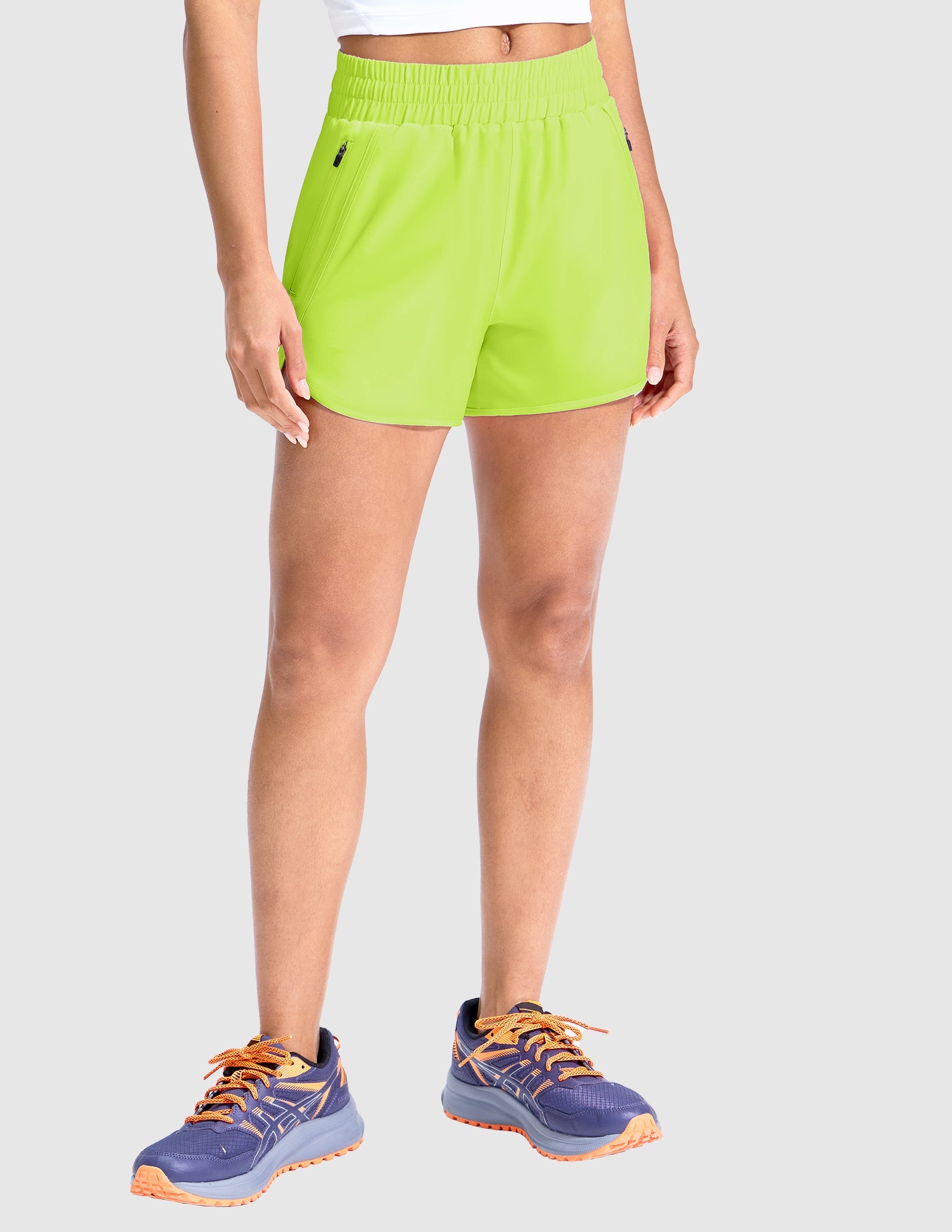 MIER Women’s 3” Gym Running Shorts Quick Dry with Mesh Liner & Zipper Pockets Women Shorts