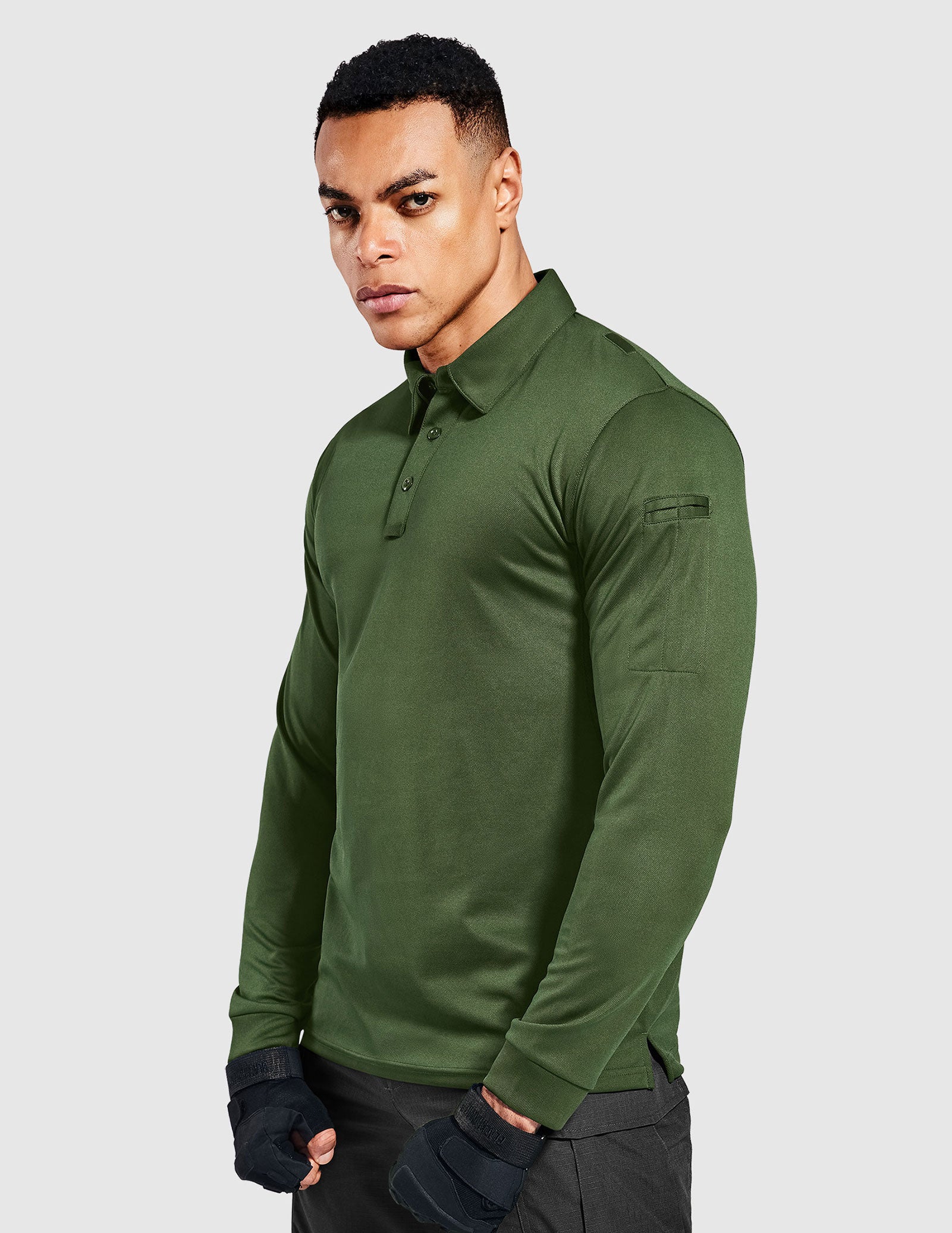 MIER Men’s Outdoor Tactical Long Sleeve Polo Shirts  Men Polo