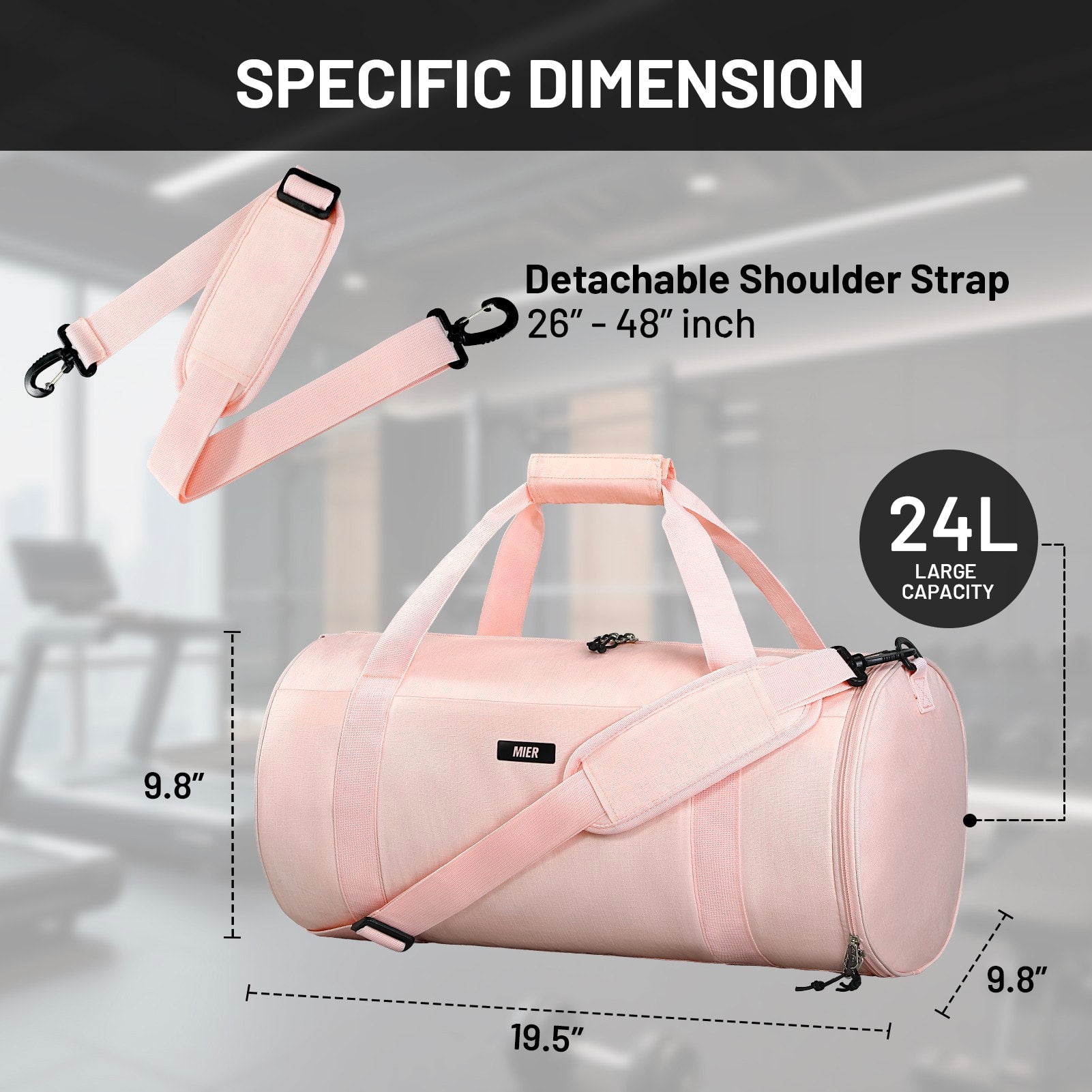 MIER Sports Duffle Bag with Shoe & Wet Pocket Gym Duffel Bag