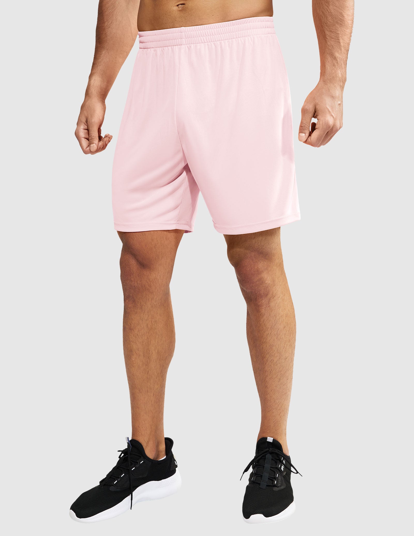 MIER Men Quick-Dry Athletic Running Shorts without Pockets Men's Shorts Pink / XS