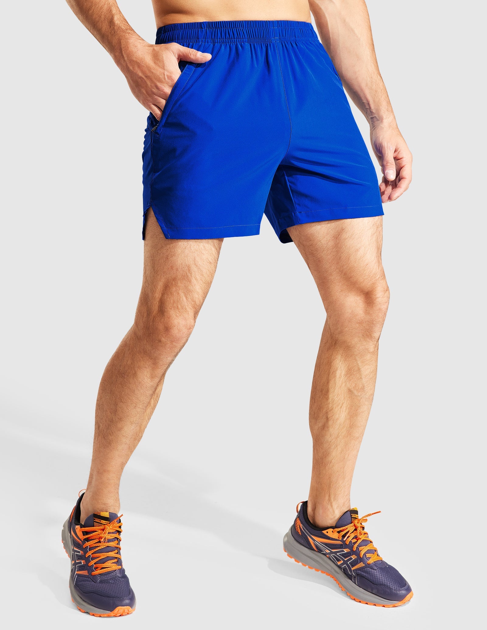 MIER Men‘s 5 Inch Running Shorts with Zipper Pockets Men's Shorts