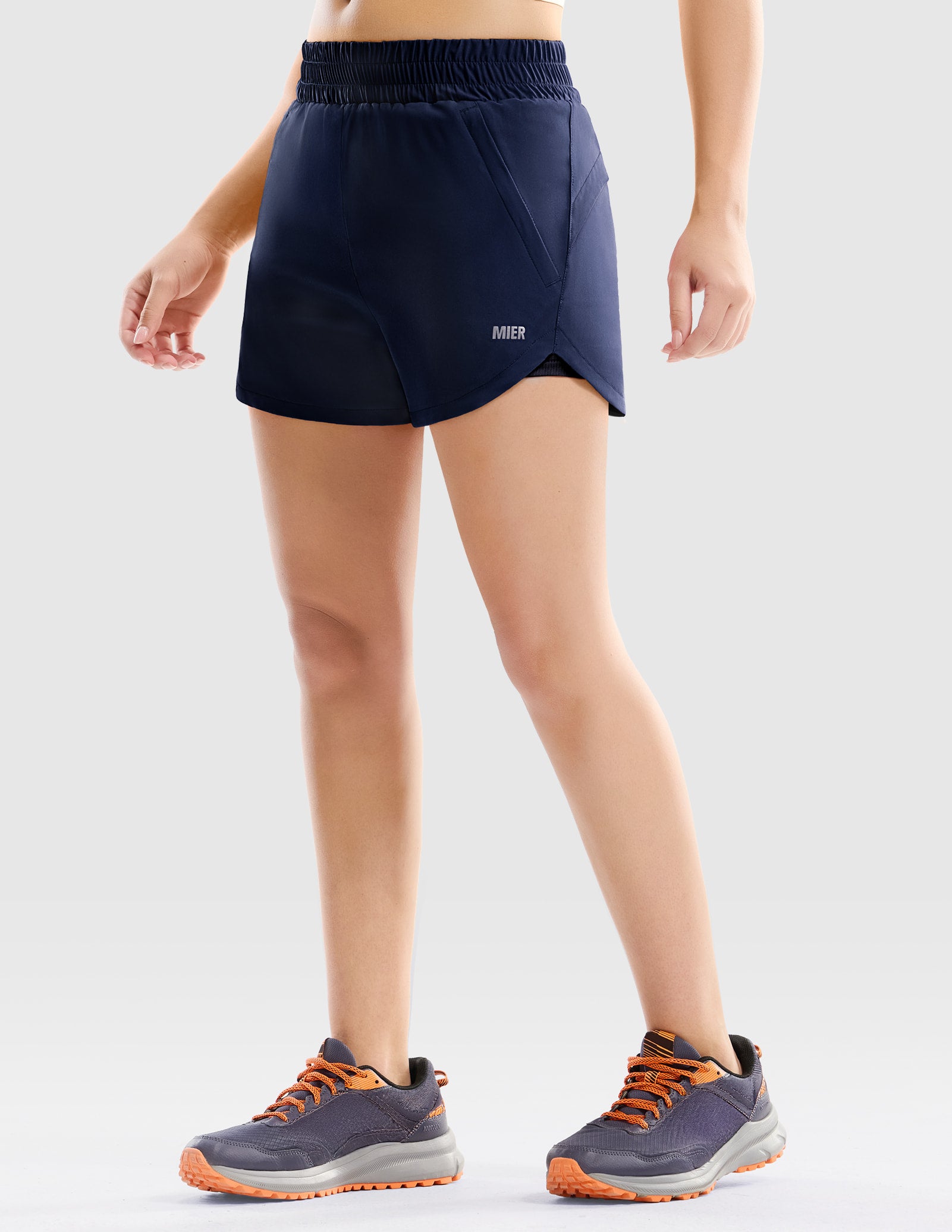 MIER Women’s 3” Running Shorts with Zipper Pockets Women Shorts