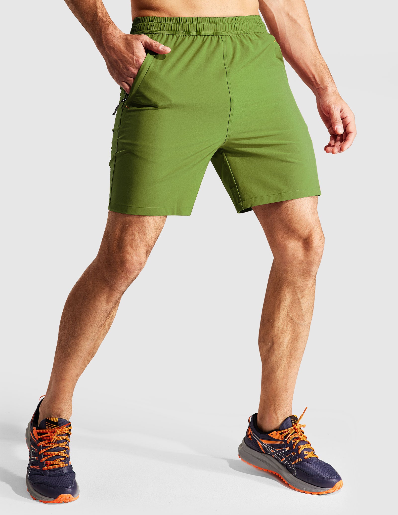 Pantalones cortos para correr de secado rápido para hombre MIER con bolsillo  con cremallera de 7 pulgadas