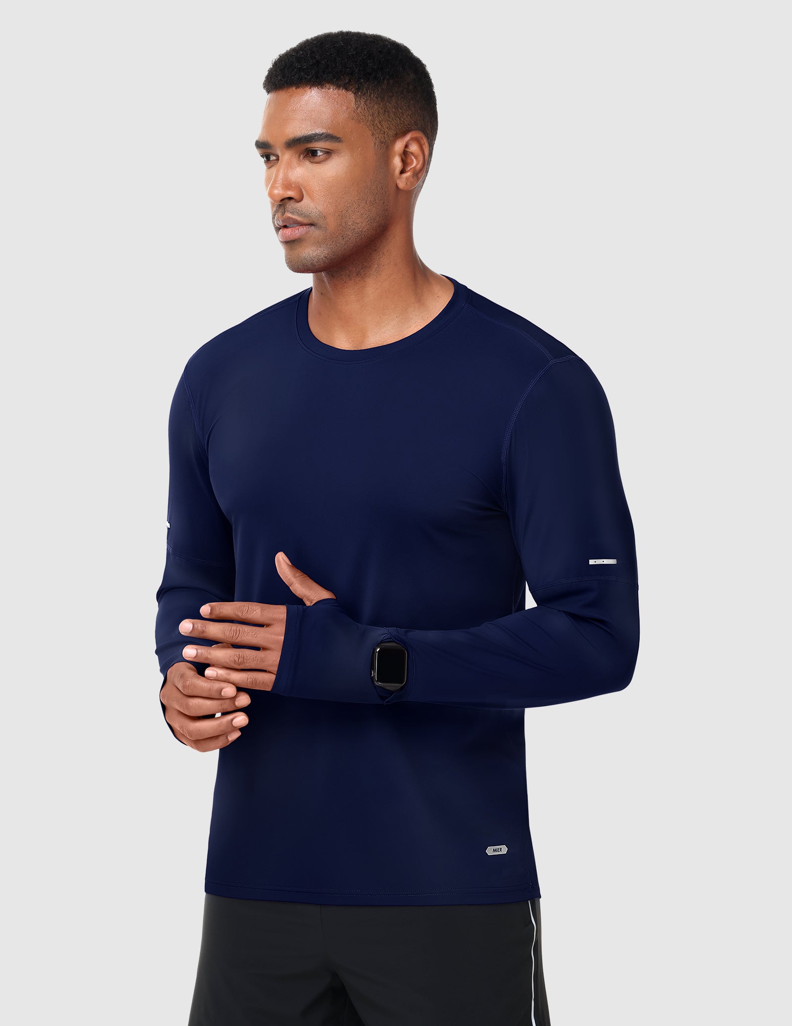 MIER Men’s Long Sleeve Shirt UPF 50+ Quick Dry UV Protection Tee Men's T-Shirts Navy / XS