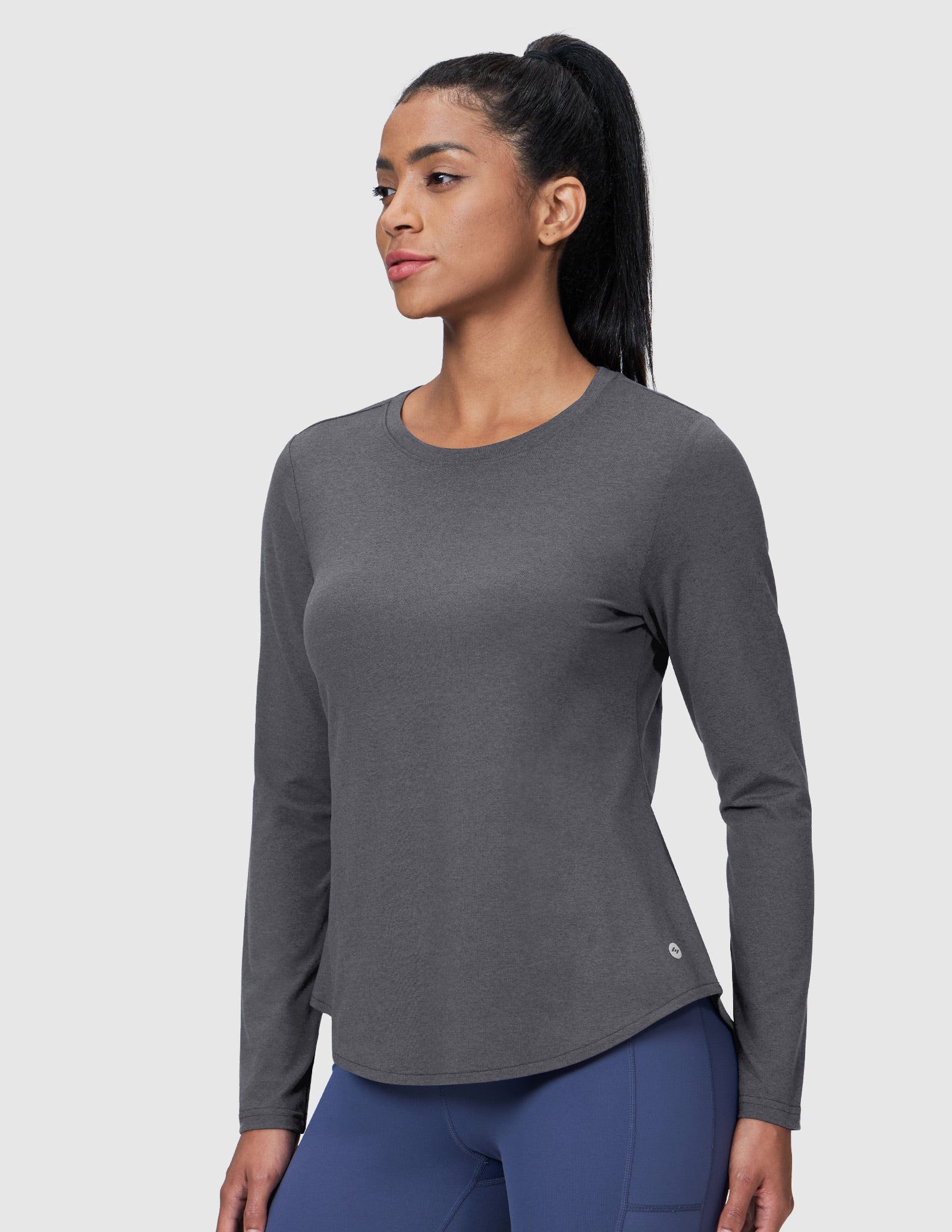 MIER Women's Buttery Soft Long Sleeve Workout Dry Fit Tee