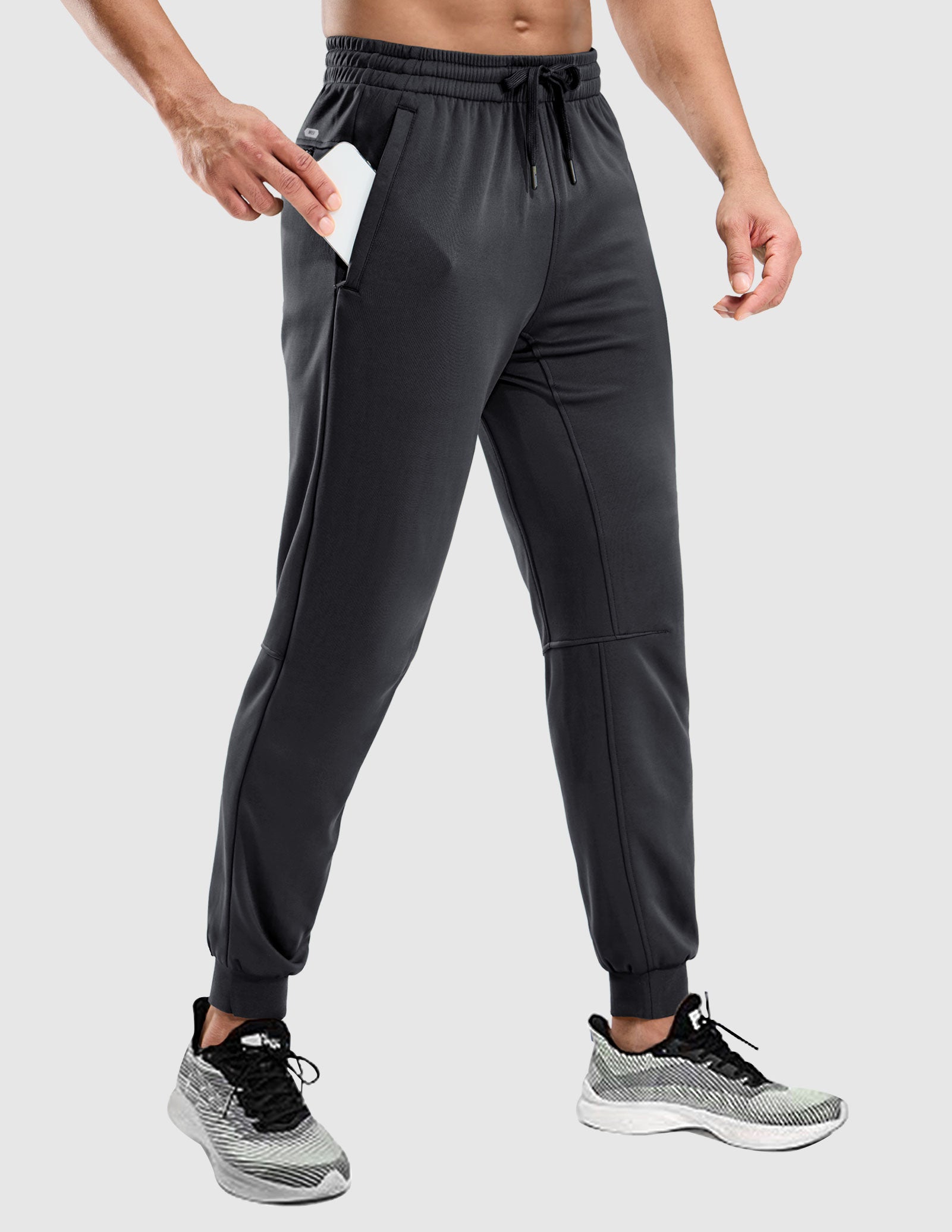 Mier Men s Sweatpants Joggers Athletic Track Pants with Zipper Pockets Light Grey 2XL