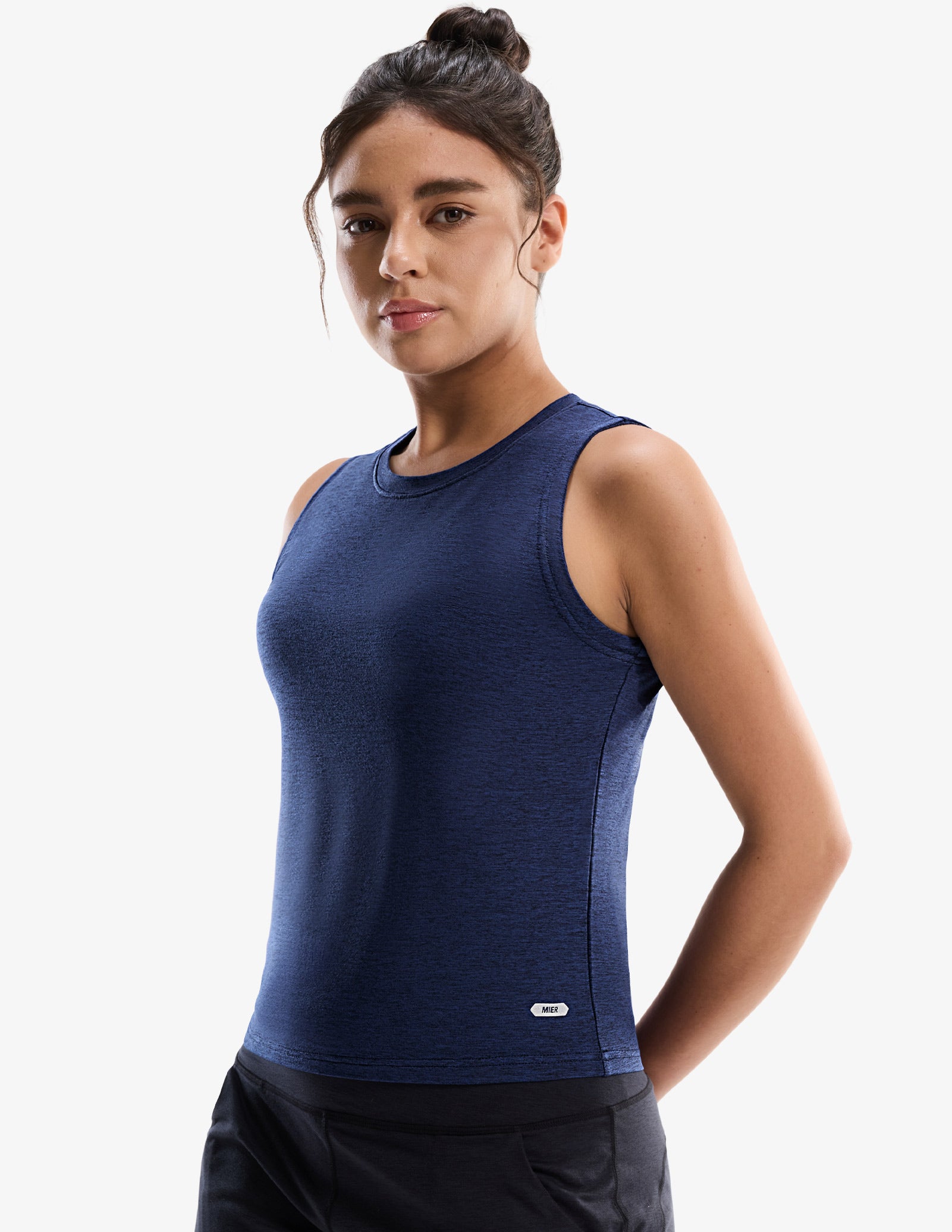 MIER Women’s Buttery-Soft Skimmer Tank Top High-Hip Workout Shirt Women Active Shirt