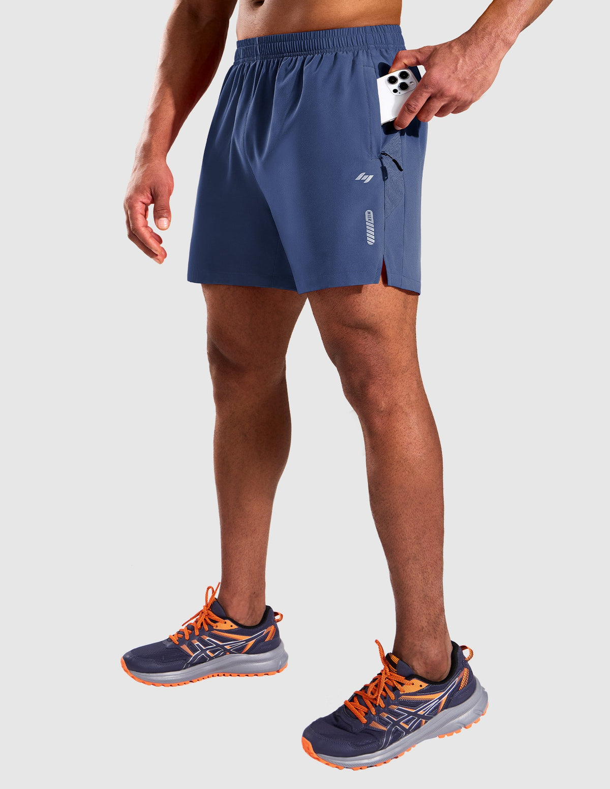MIER Men’s 5” Running Shorts Quick Dry with Zipper Pockets, No Liner Men's Shorts Classic Blue / XS