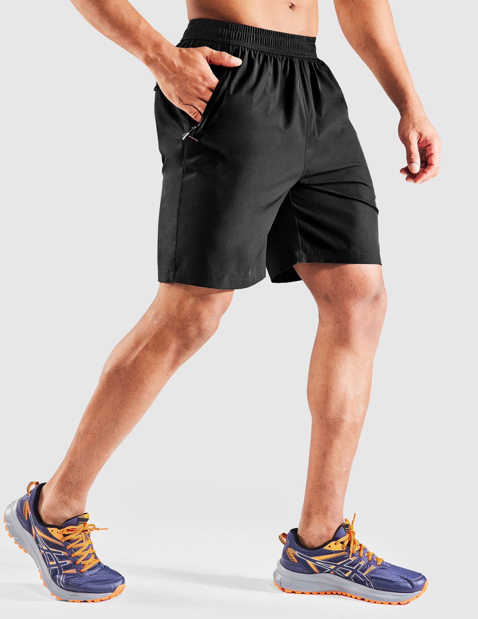 MIER Men Quick Dry Running Shorts with Zipper Pocket 7 Inch
