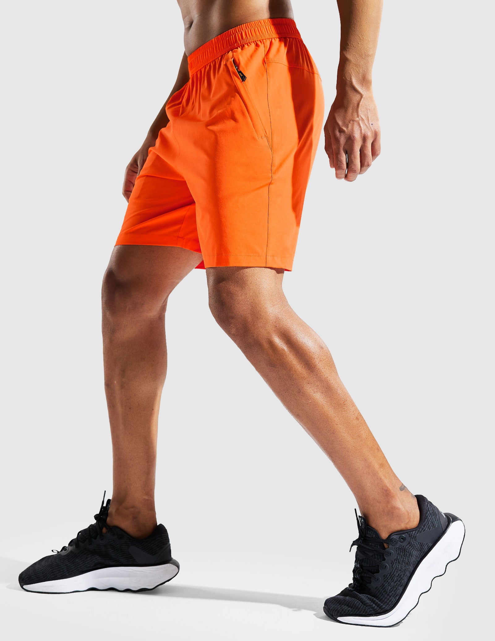 Pantalones cortos para correr de secado rápido para hombre con bolsillo con cremallera de 7 pulgadas