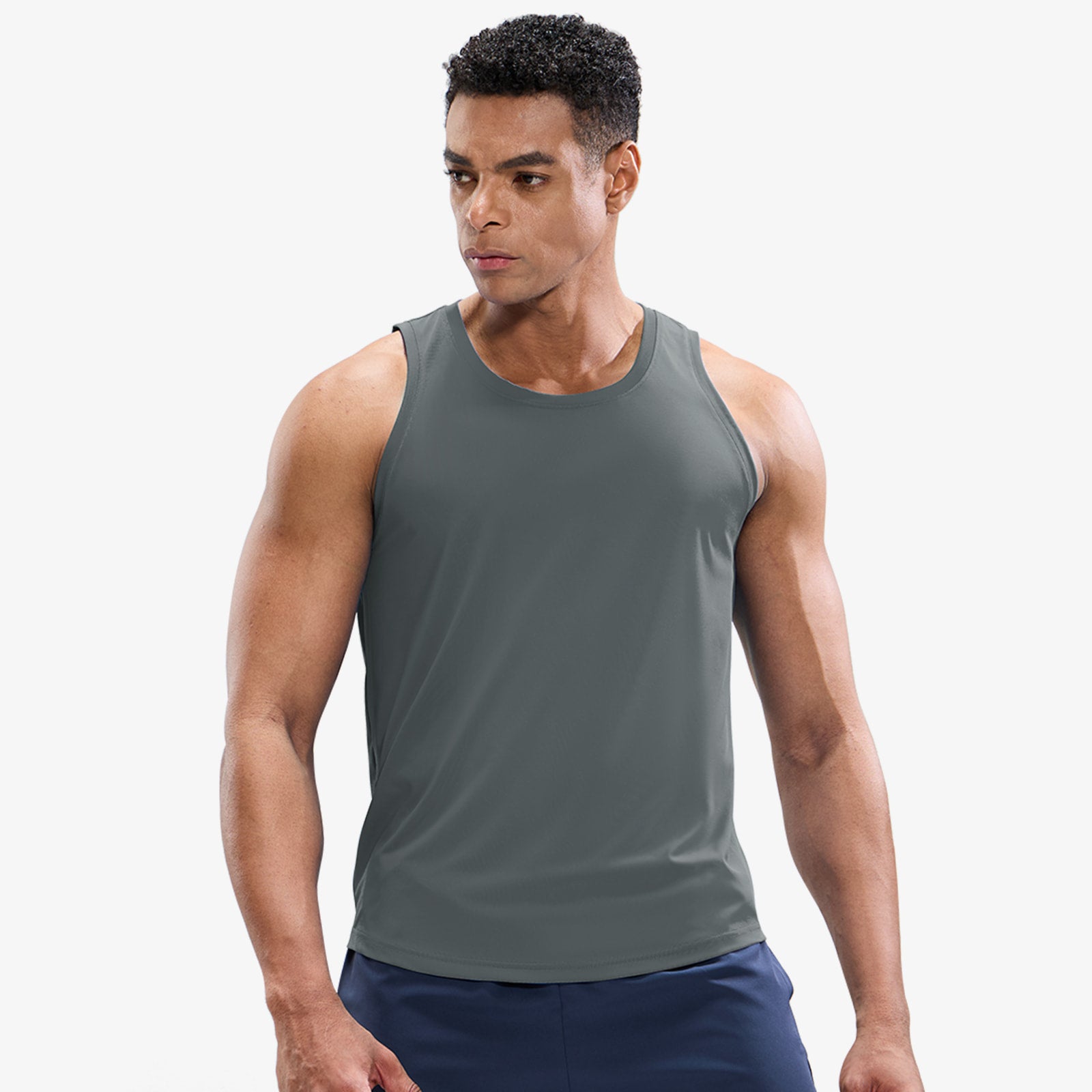MIER Men’s Sleeveless Running Shirt Breathable and Sweat Wicking Men's Tank Top