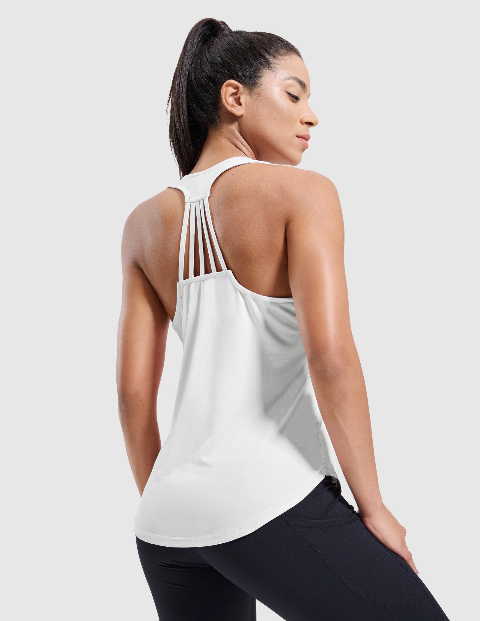 MIER Racerback Women’s Workout Tank Quick Dry Moisture Wicking and Stylish Women Tank Top White / XS