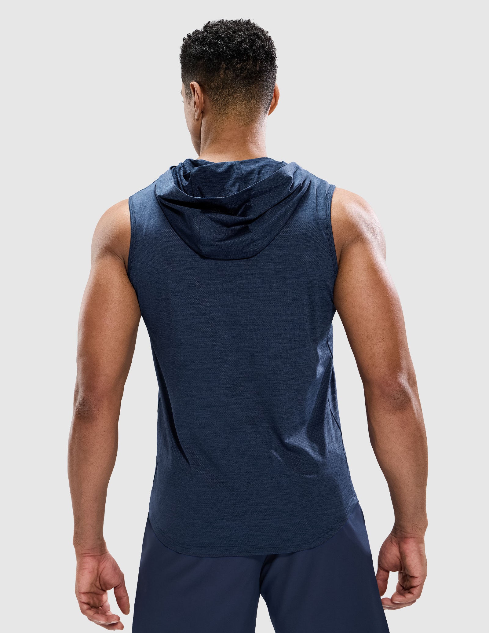 MIER Men's Sleeveless Tank Top with Hood Quick Dry Shirts Men's Sleeveless T-shirt