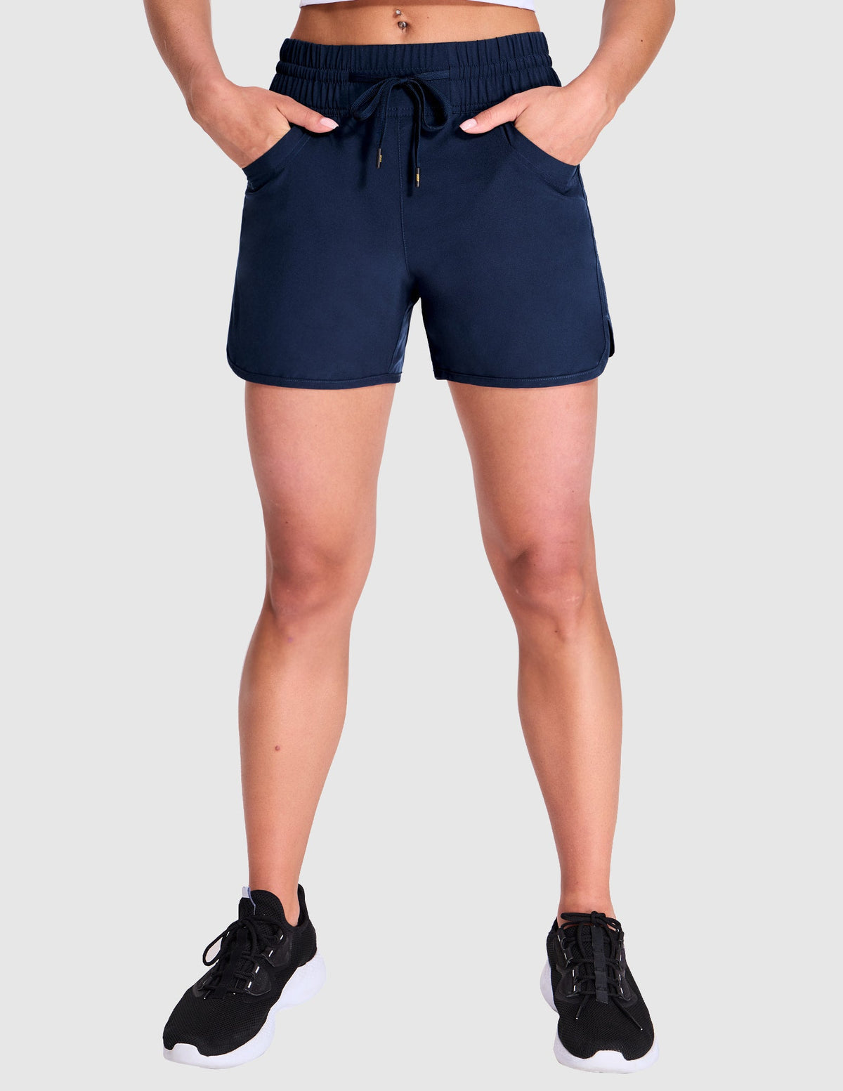 MIER Women's Quick Dry Running Shorts with Liner Women Shorts Navy / XS