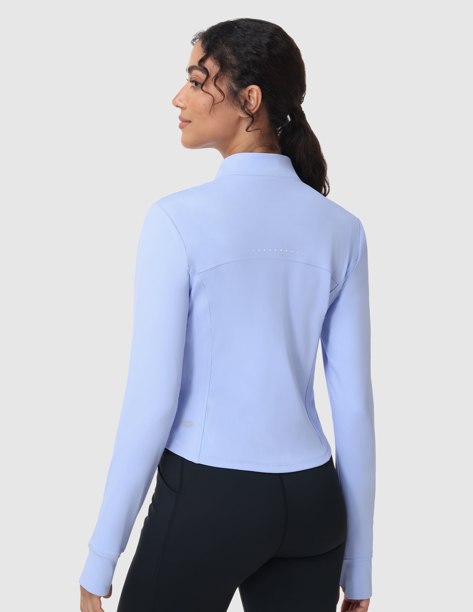 MIER Women's Slim Fit Full Zip Workout Jacket with Zipper Pockets | Lightweight Running Track Top Women Active Shirt