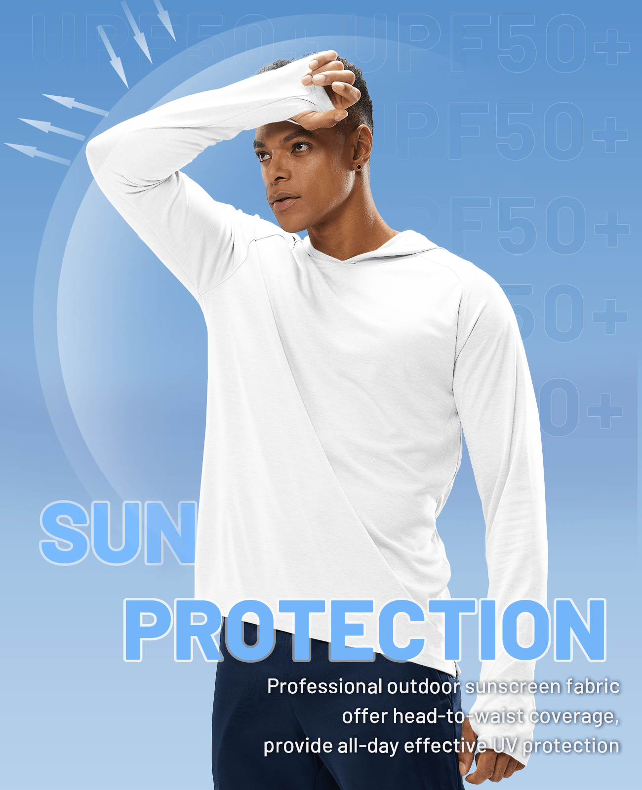 Men's PaceGuard Lightweight Hoodie Long Sleeve Shirt