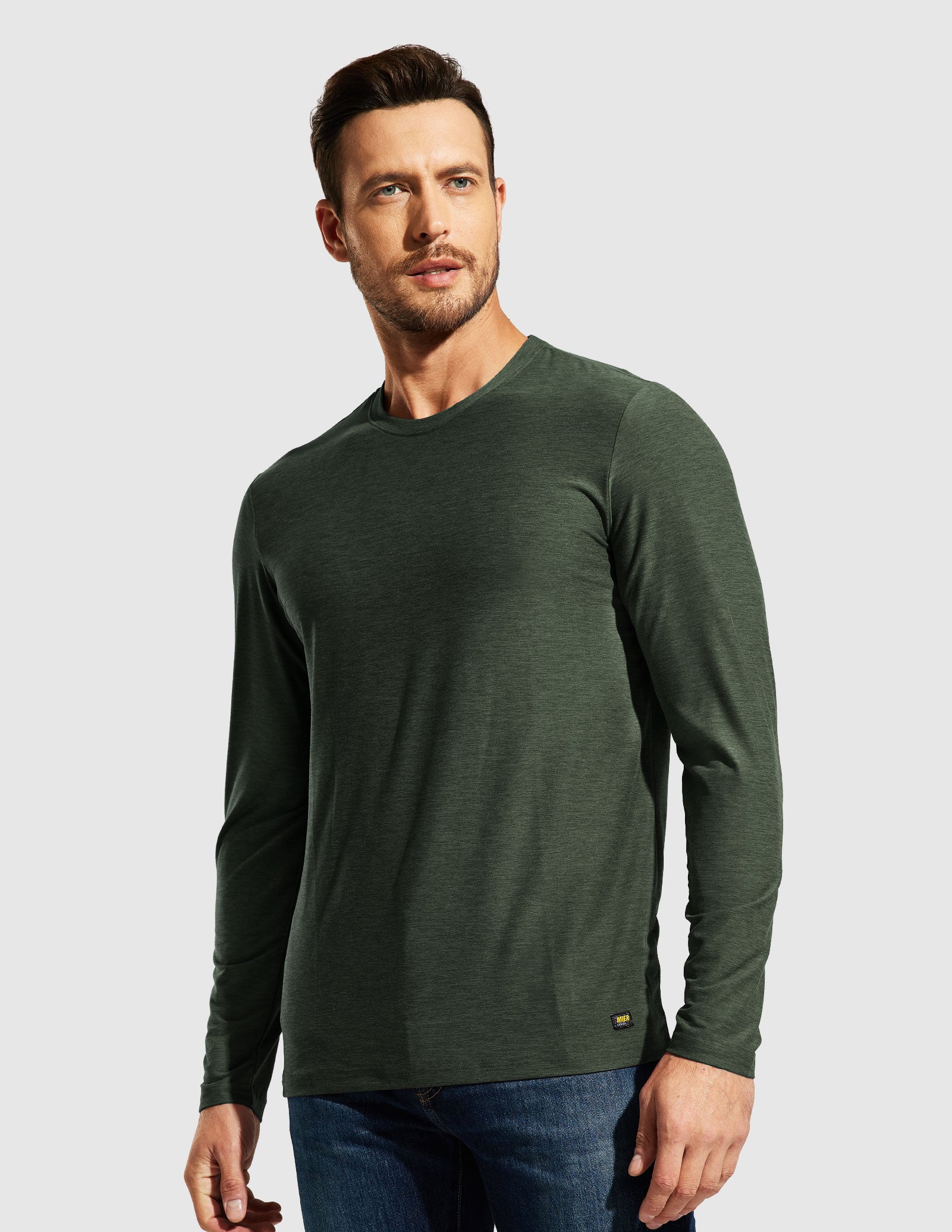 MIER Men’s Buttery Soft Long Sleeve Athletic Crew Neck Tee Men's Shirt