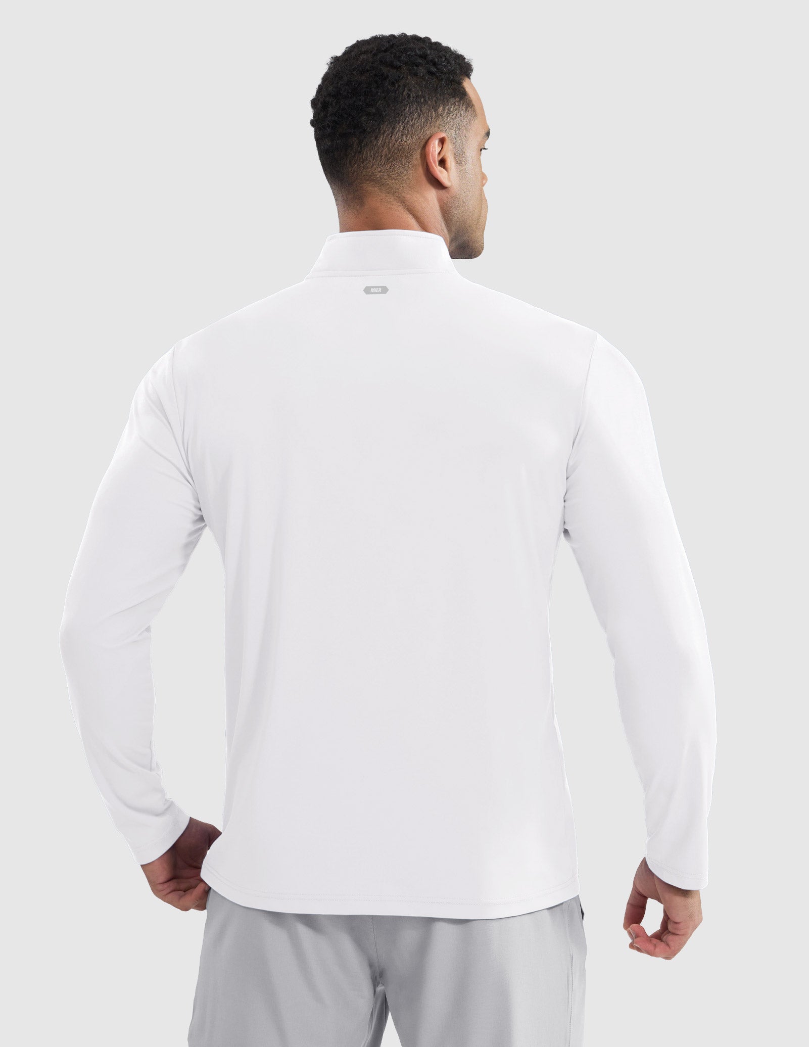 MIER Men’s Quarter Zip Running Long Sleeve, Quick Dry and Reflective Men's Shirt