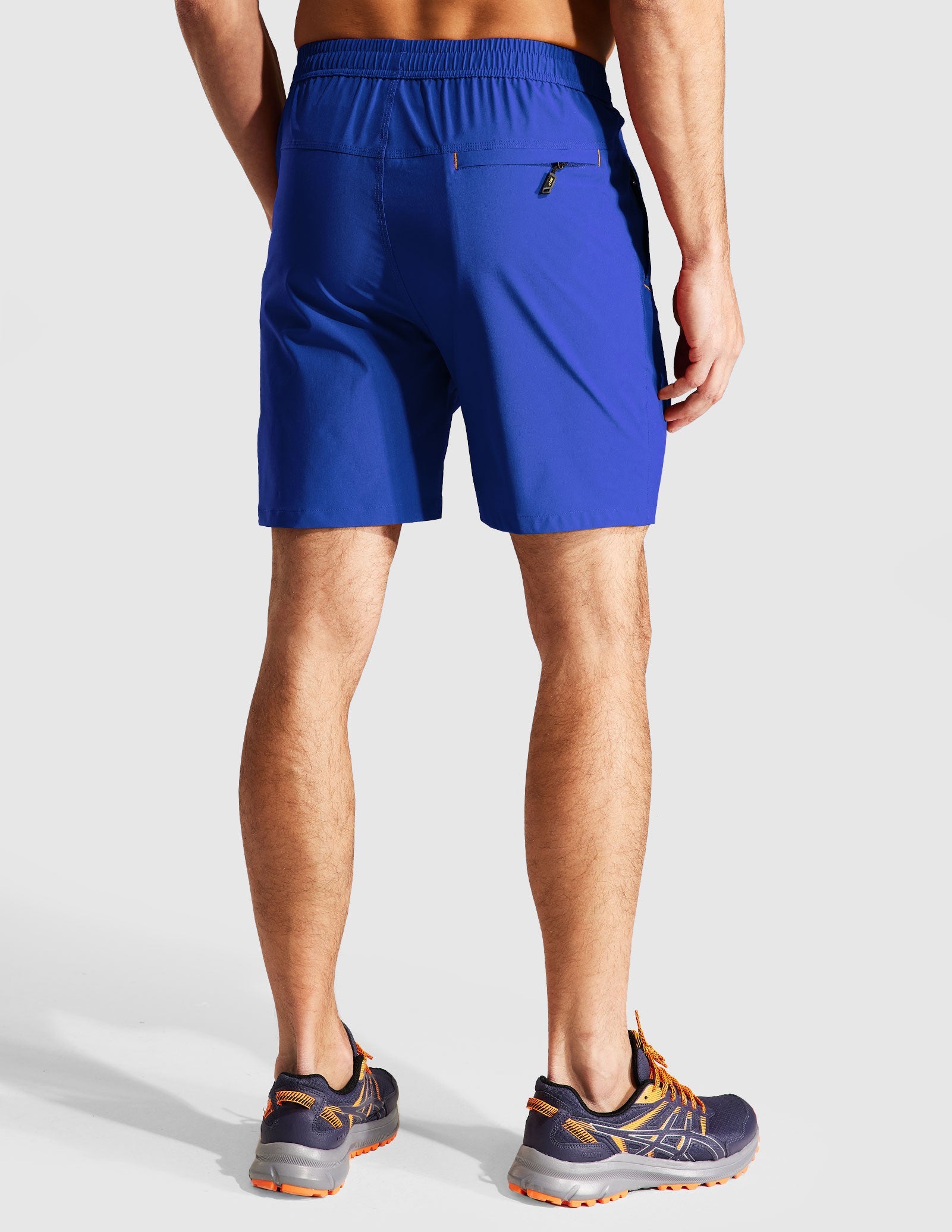 Pantalones cortos para correr de secado rápido para hombre con bolsillo con cremallera de 7 pulgadas