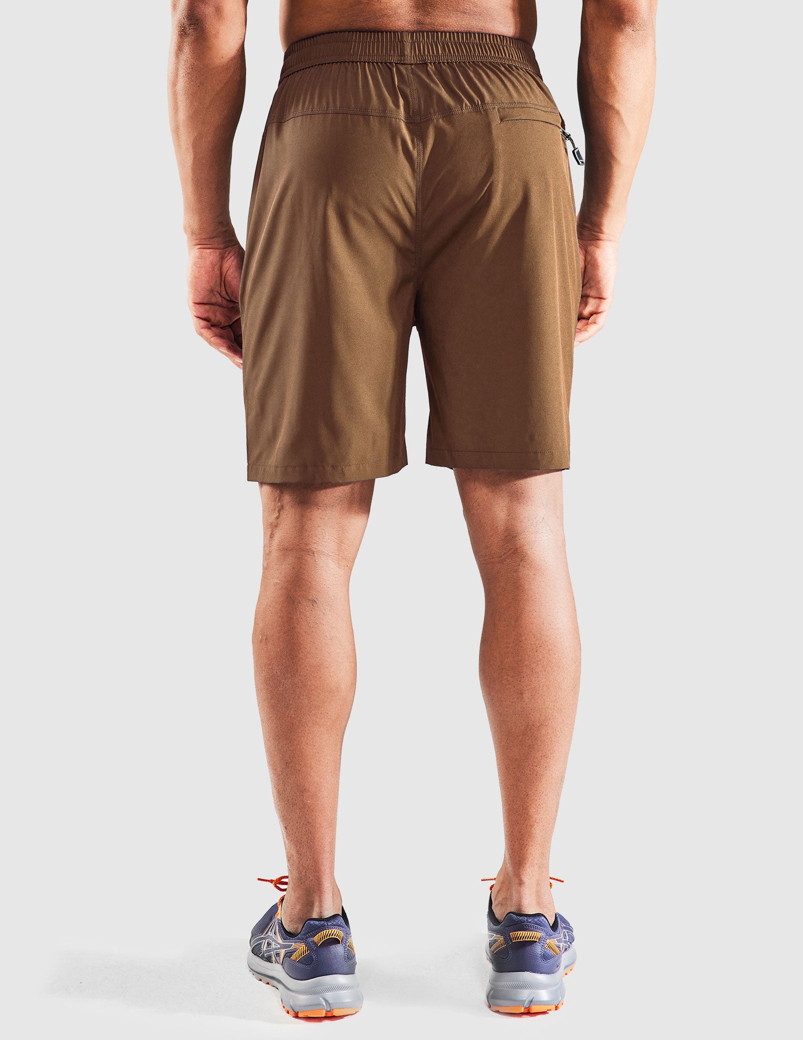 Pantalones cortos para correr de secado rápido para hombre con bolsillo con cremallera de 7 pulgadas