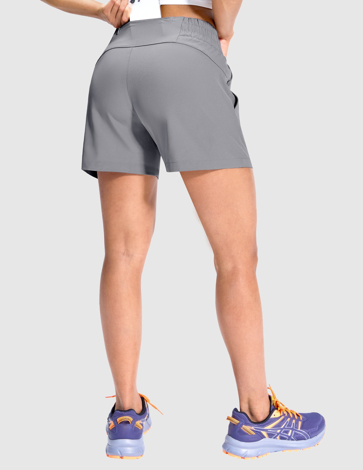 MIER Women’s Running Shorts Quick Dry Mid Waist Athletic Shorts 4" Inseam 3 Pockets Women Shorts