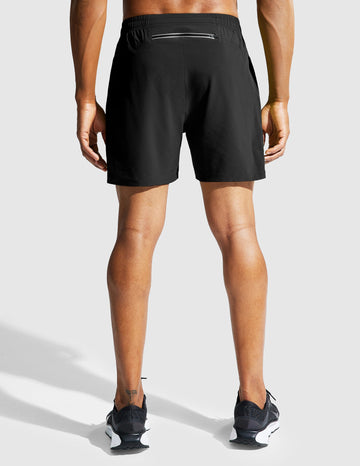 MIER Men's Inch Running Shorts with Zipper Pockets