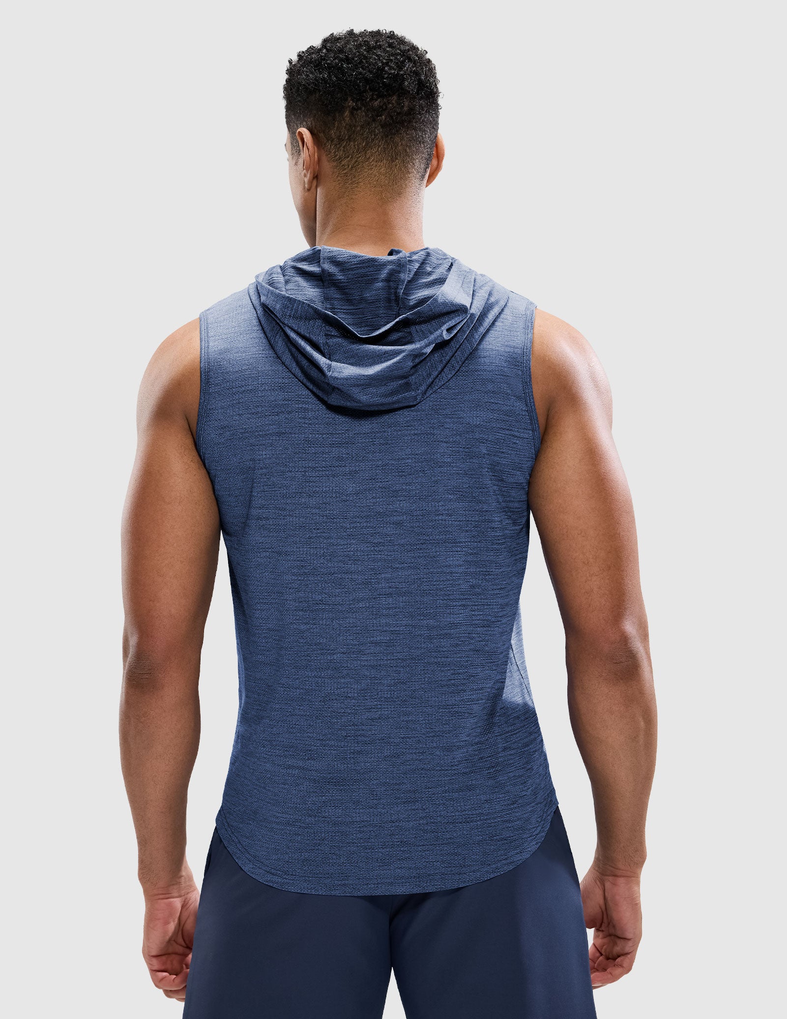 MIER Men's Sleeveless Tank Top with Hood Quick Dry Shirts Men's Sleeveless T-shirt