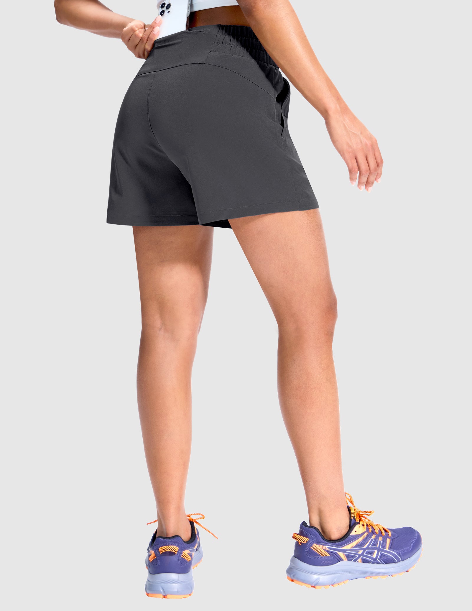 MIER Women’s Running Shorts Quick Dry Mid Waist Athletic Shorts 4" Inseam 3 Pockets Women Shorts