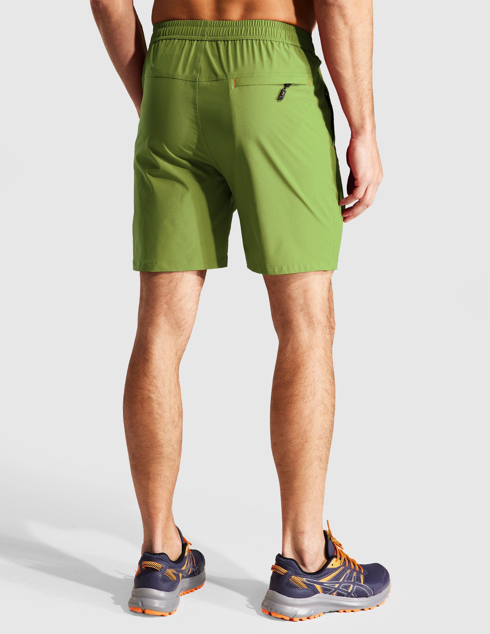 Pantalones cortos para correr de secado rápido para hombre con bolsillo con cremallera de 7 pulgadas