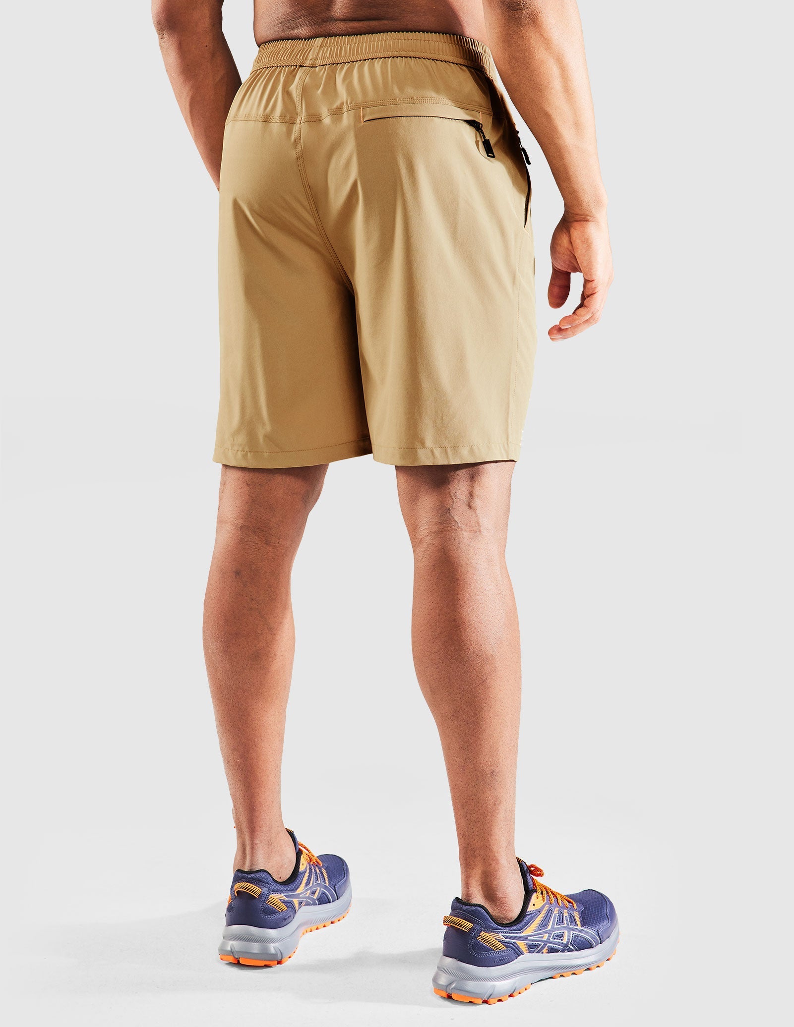 Pantalones cortos para correr de secado rápido para hombre con bolsillo con cremallera de 7 pulgadas