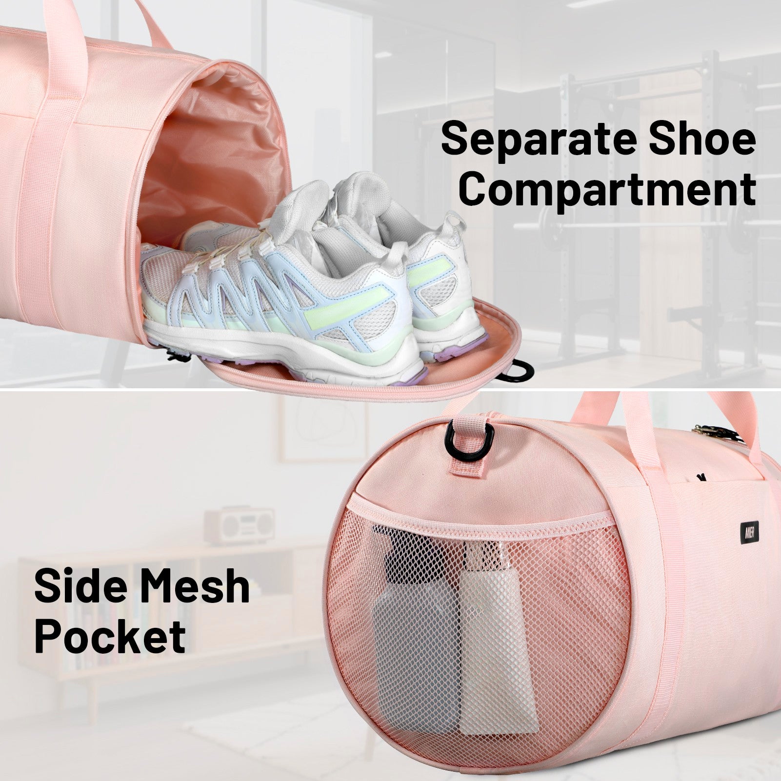 MIER Sports Duffle Bag with Shoe & Wet Pocket Gym Duffel Bag