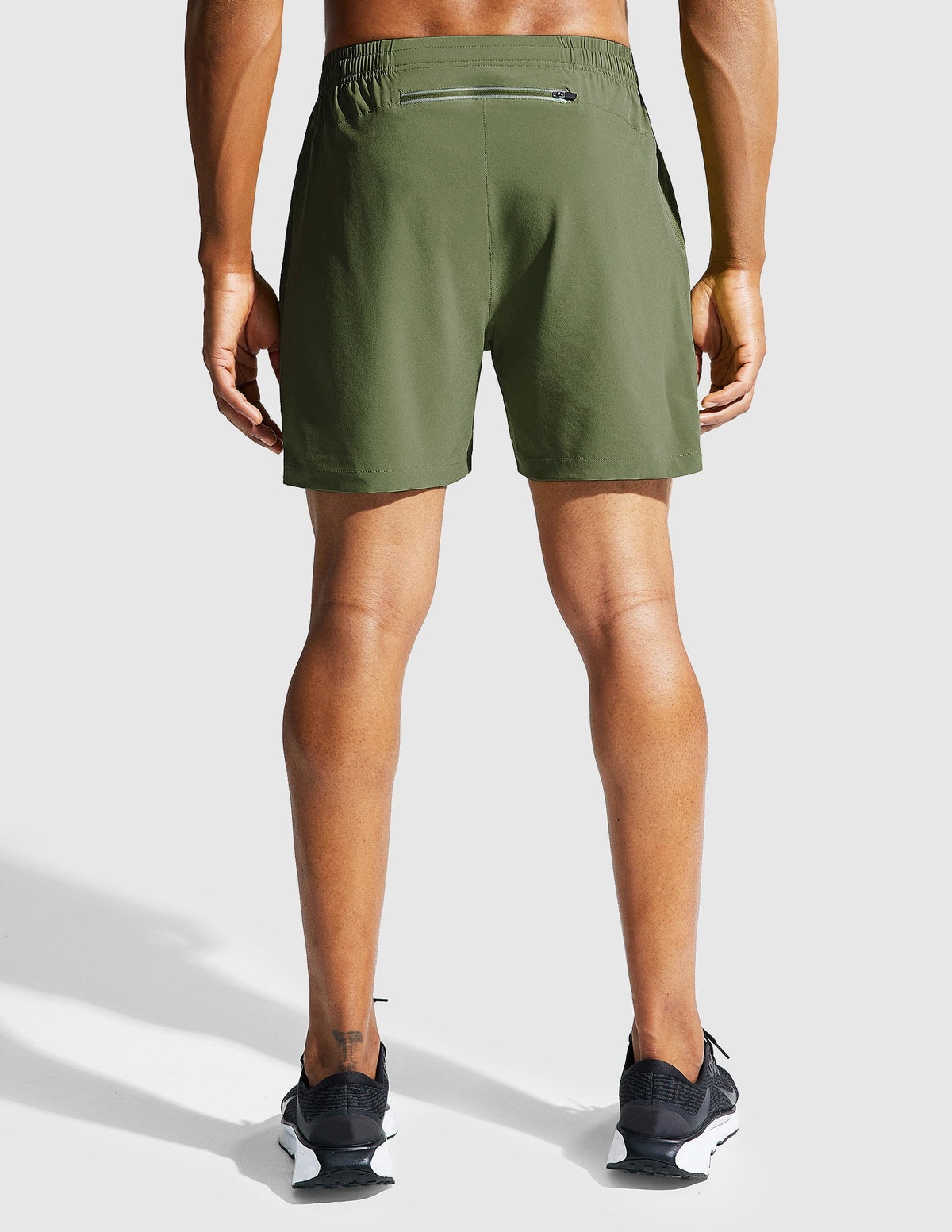 MIER Men‘s 5 Inch Running Shorts with Zipper Pockets Men's Shorts Army Green / XS