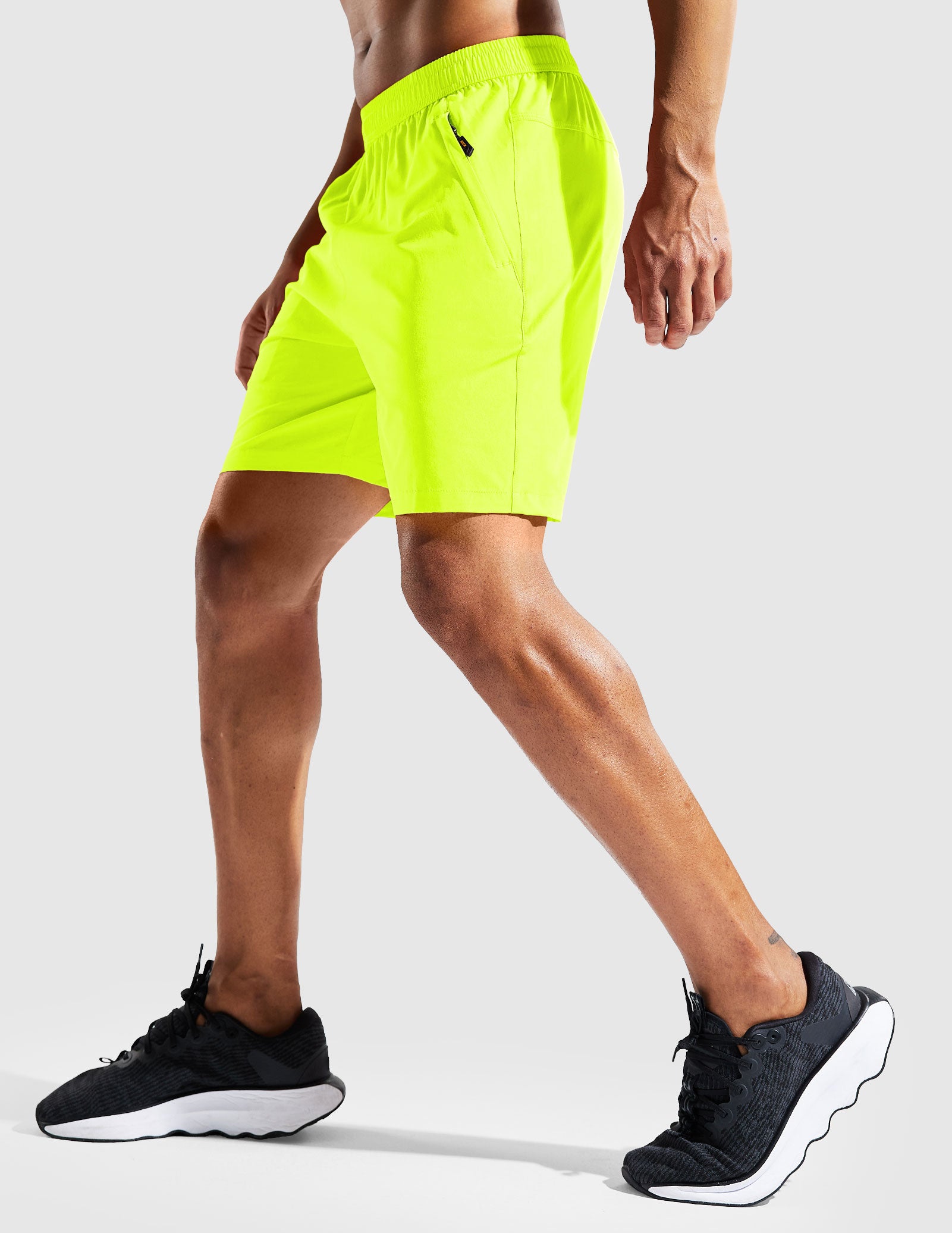 Pantalones cortos para correr de secado rápido para hombre con bolsillo con cremallera de 7 pulgadas