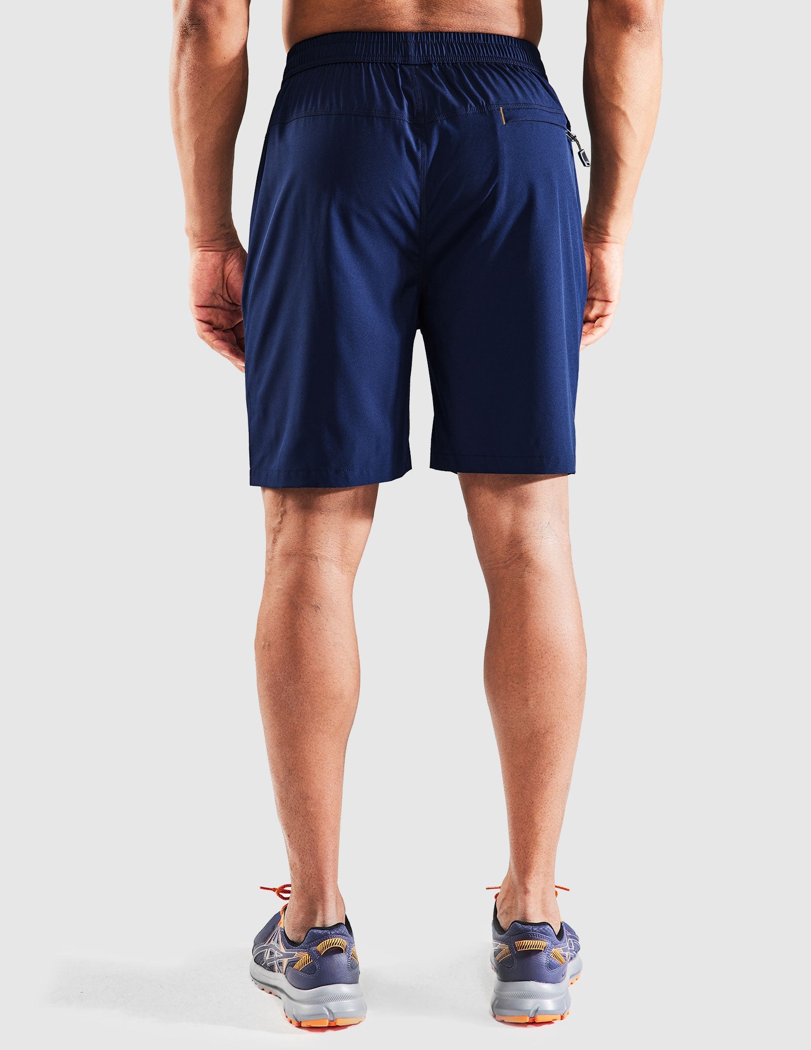 Pantalones cortos para correr de secado rápido para hombre con bolsillo con cremallera de 7 pulgadas