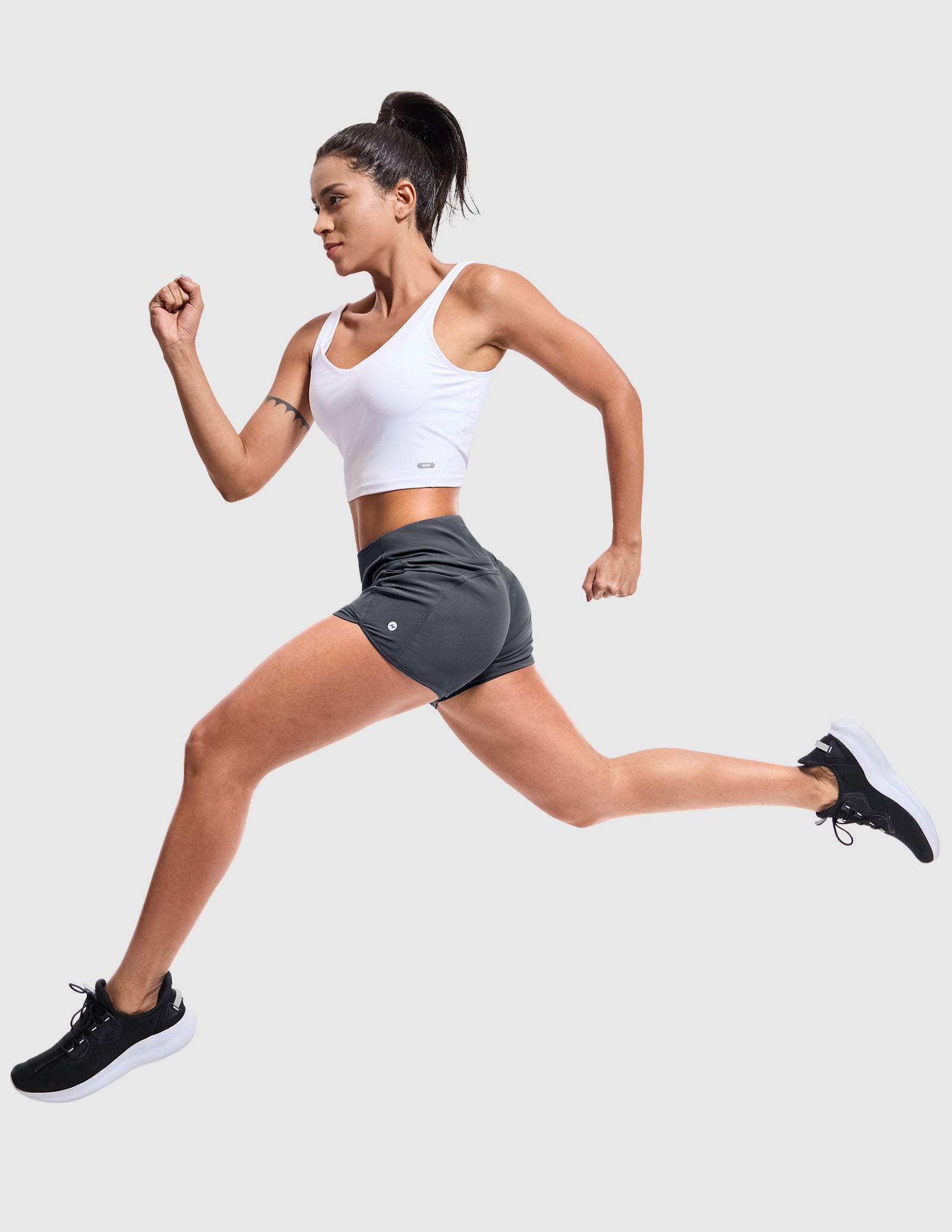 MIER Women's 2 in 1 Running Shorts with Liner and Zipper Pocket 3 Inch Women Shorts