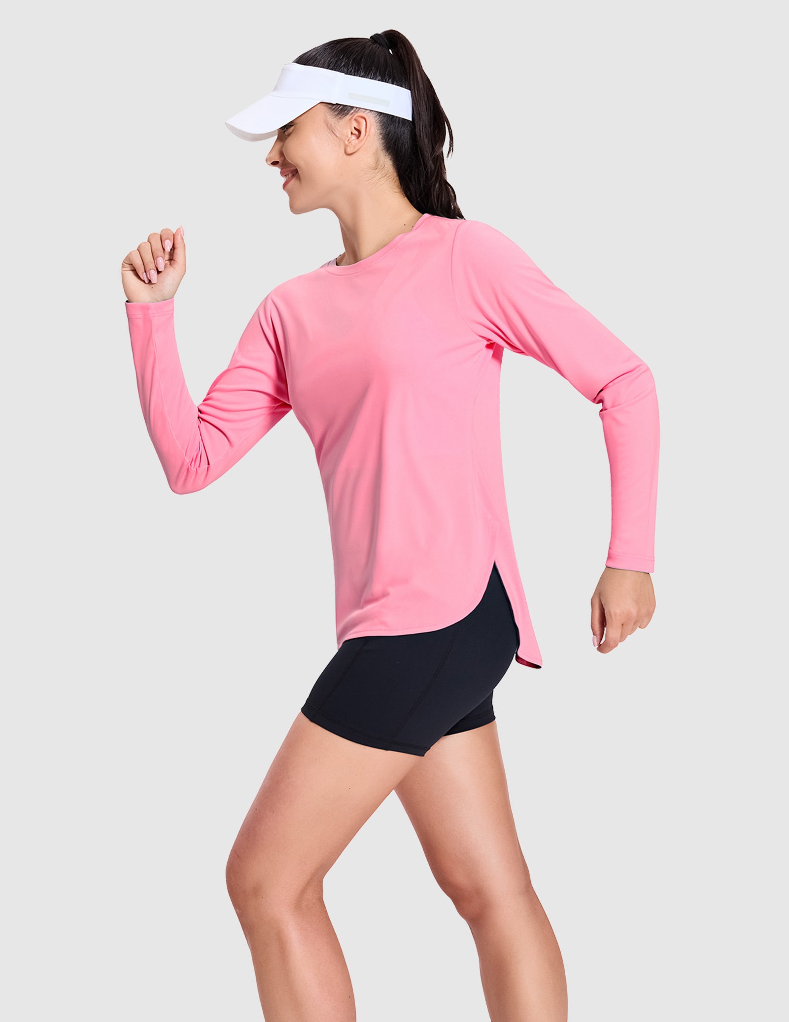 MIER Women's UPF 50 Plus Long Sleeve Running Shirt Sun Protection and Style Women Active Shirt