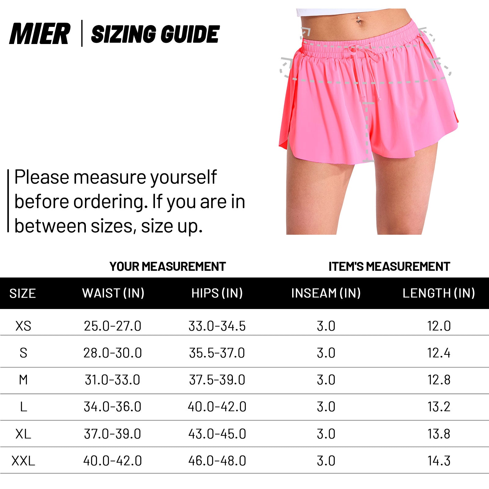 MIER Women's 2 in 1 Flowy Running Shorts Flutter Workout Shorts Women Shorts