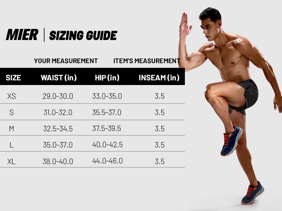 MIER Men's 3.5" Running Shorts Lightweight Marathon Training Shorts Men's Shorts