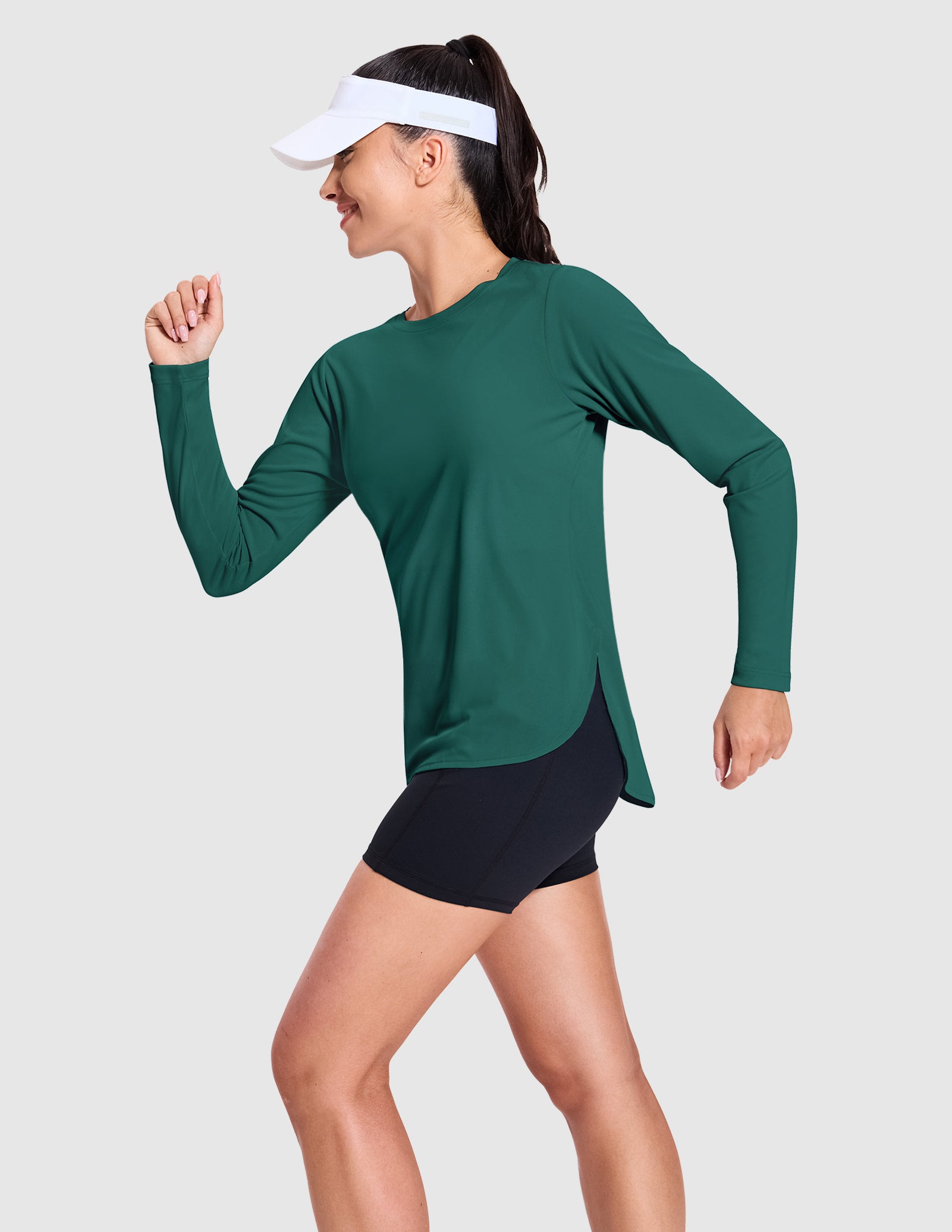 MIER Women's UPF 50 Plus Long Sleeve Running Shirt Sun Protection and Style Women Active Shirt