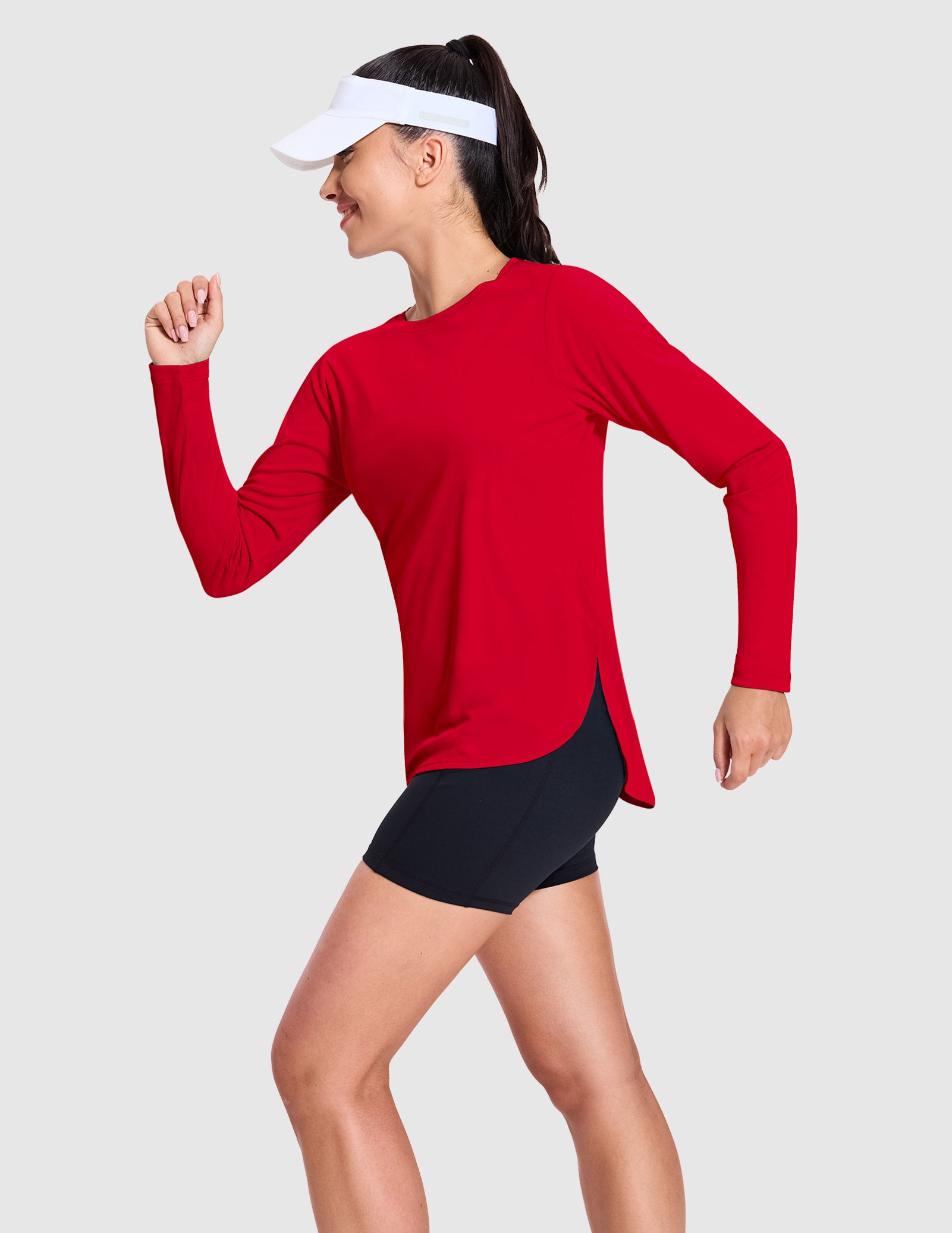 MIER Women's UPF 50 Plus Long Sleeve Running Shirt Sun Protection and Style Women Active Shirt